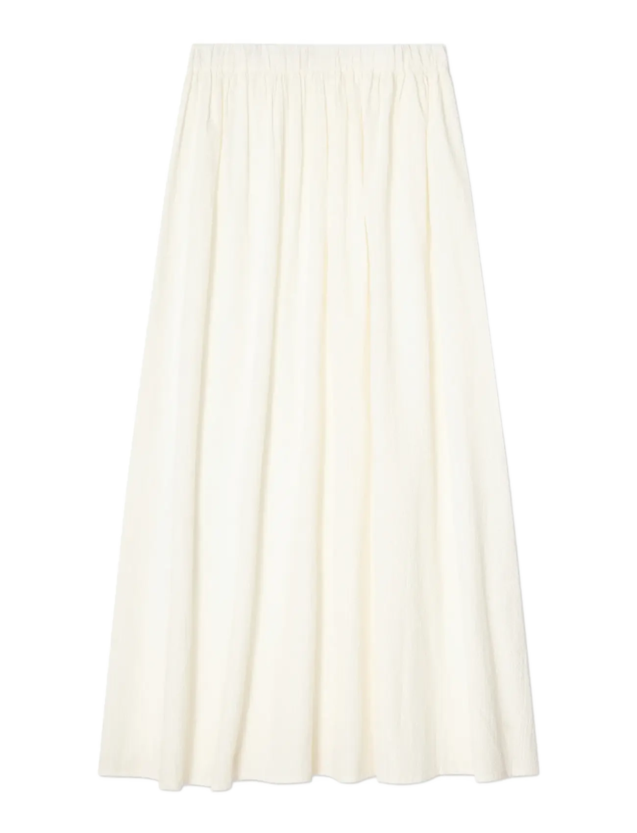 LEXINGTON CLOTHING Seersucker Maxi Rock Weiß - L - Damen