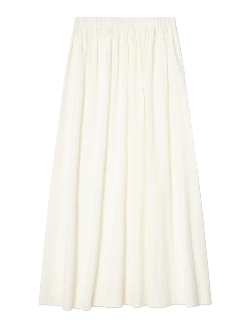 Lexington Clothing - Seersucker Maxi Skirt - midi-röcke - white - 1