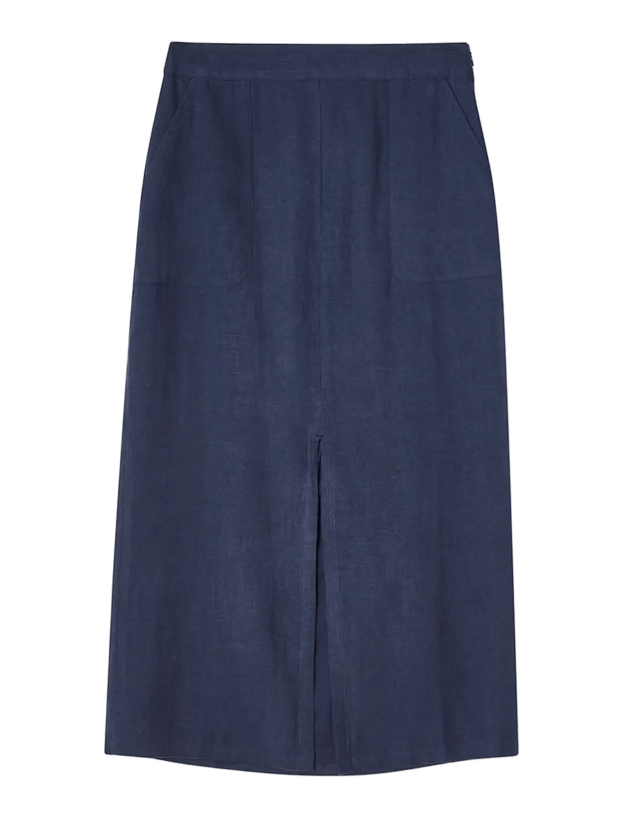Lexington Clothing - Midi Linen Skirt - midi-röcke - navy - 1
