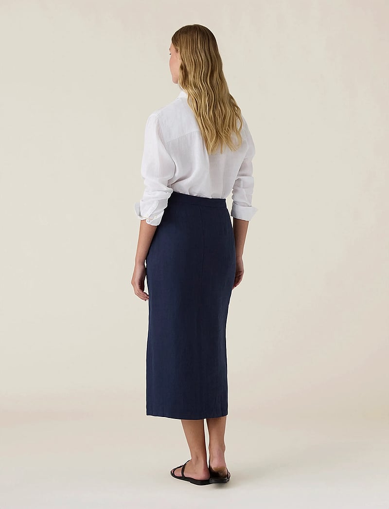 Lexington Clothing - Midi Linen Skirt - midi-röcke - navy - 2