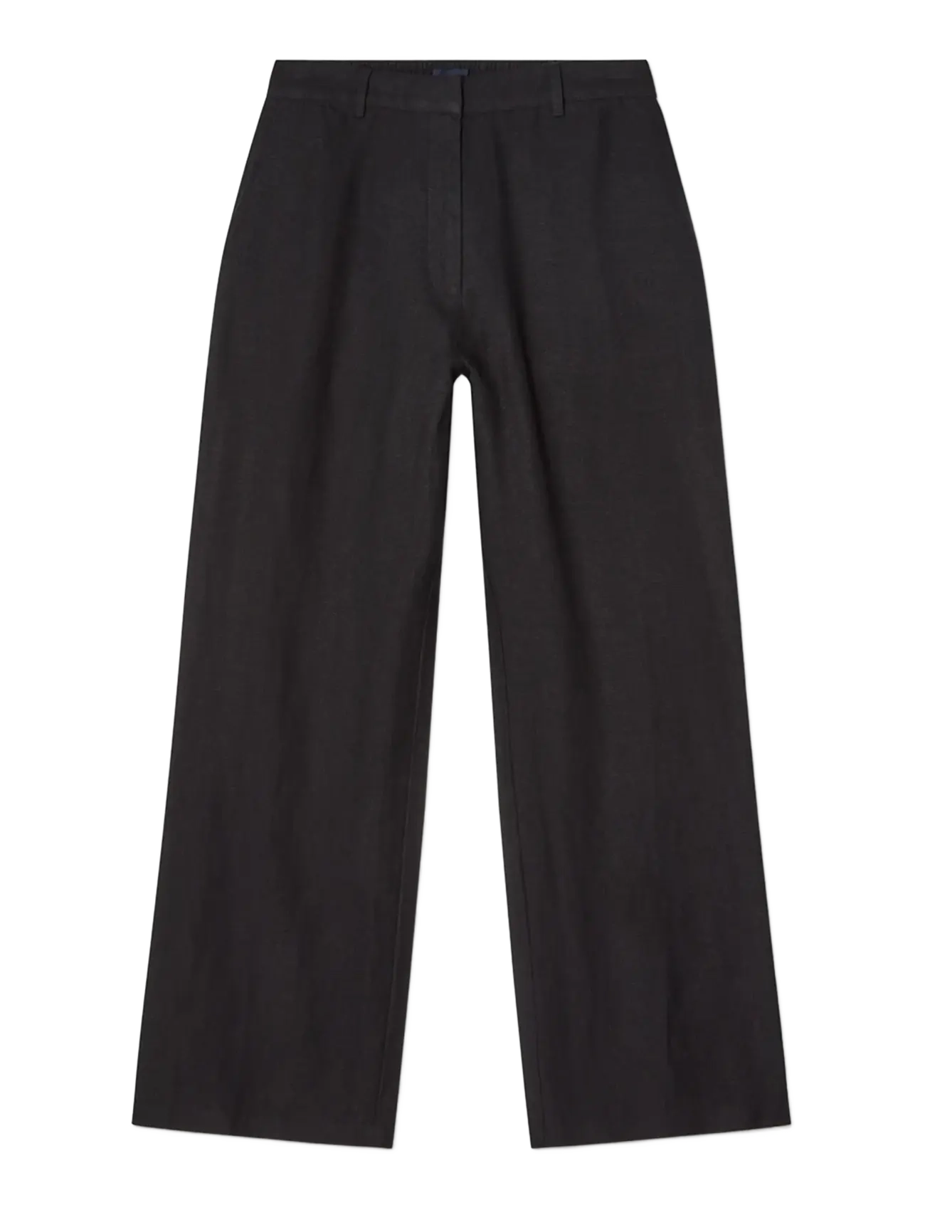 Lexington Clothing Mid-Waist Wide-Leg Linen Pants, L, Black, Bukser > Brede Ben, Dame