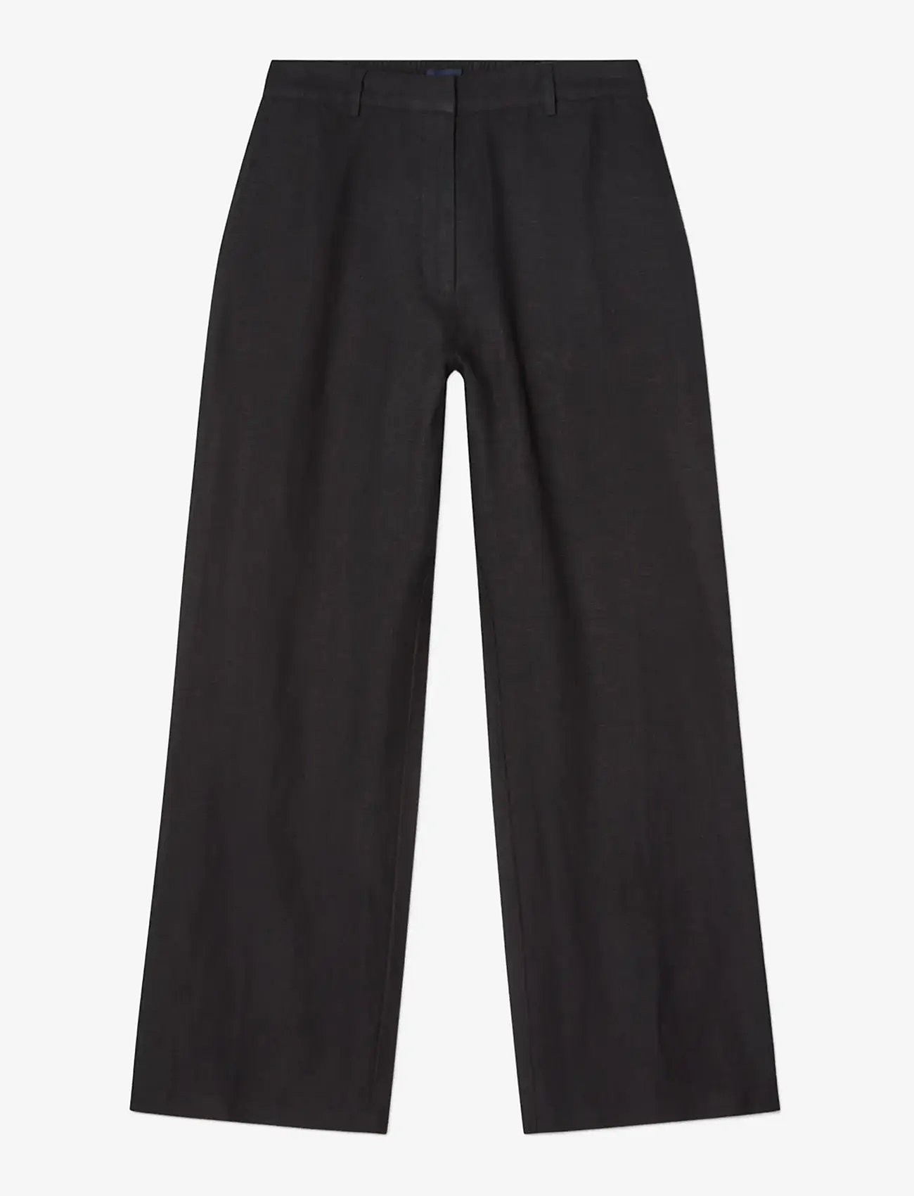 Lexington Clothing - Mid-Waist Wide-Leg Linen Pants - black - 0