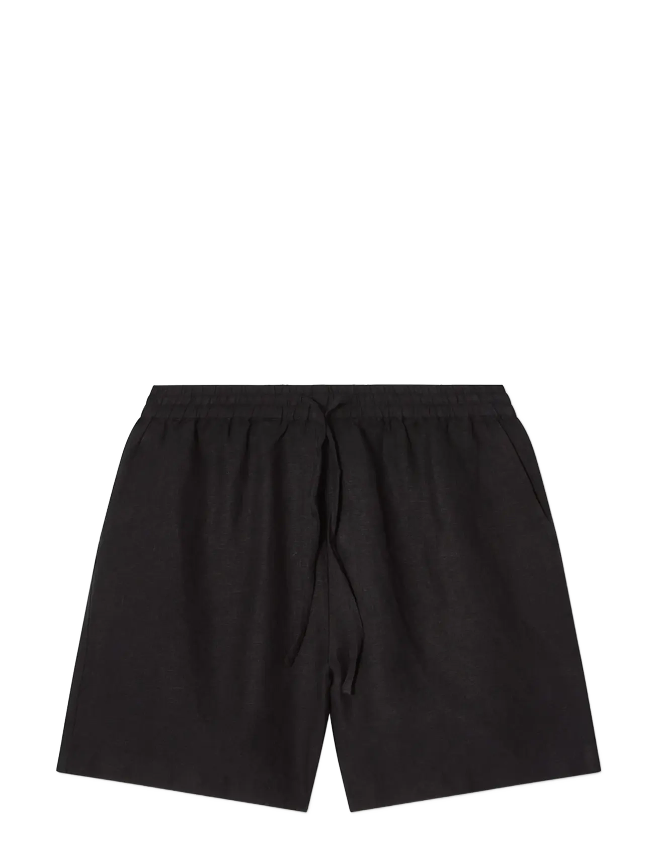 Lexington Clothing Mid-Waist Linen Shorts - Shorts - BLACK / black