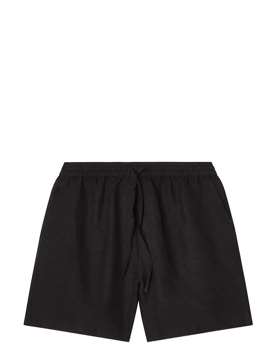 Lexington Clothing - Mid-Waist Linen Shorts - hørshorts - black - 1
