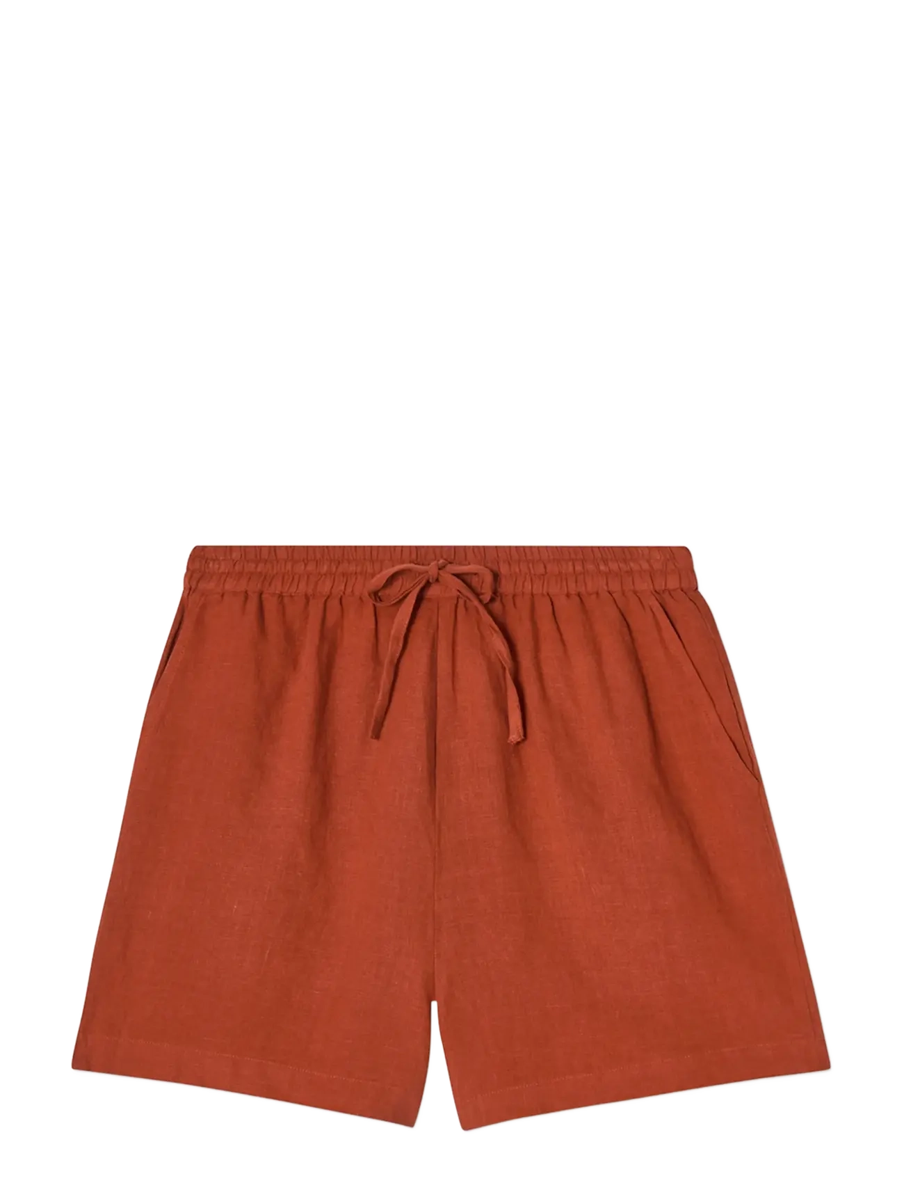 LEXINGTON CLOTHING Mid-Waist Linen Shorts Orange - L - Damen