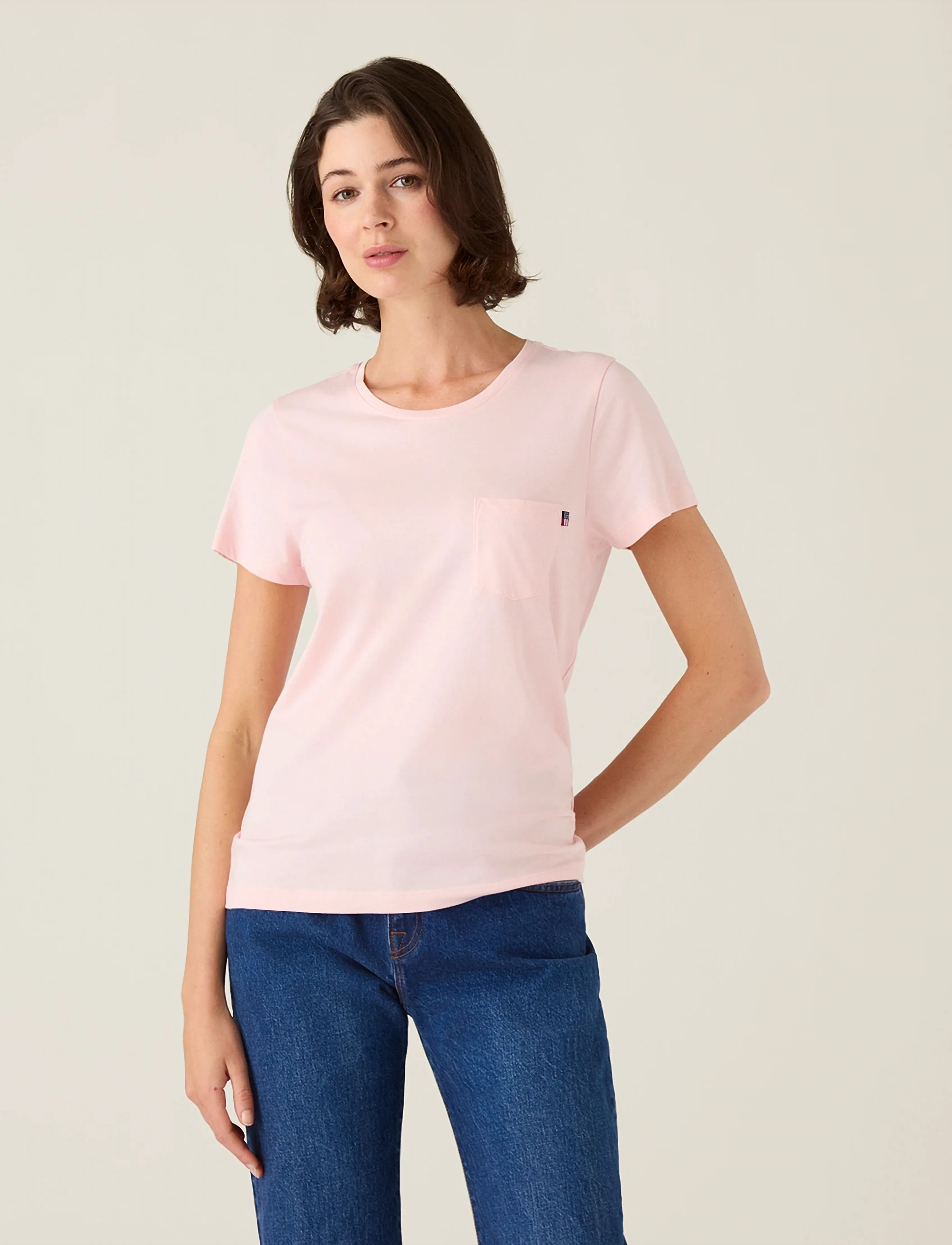 Lexington Clothing Cotton-modal Blend Classic Tee - T-shirts & Toppar - PINK / pink/rose