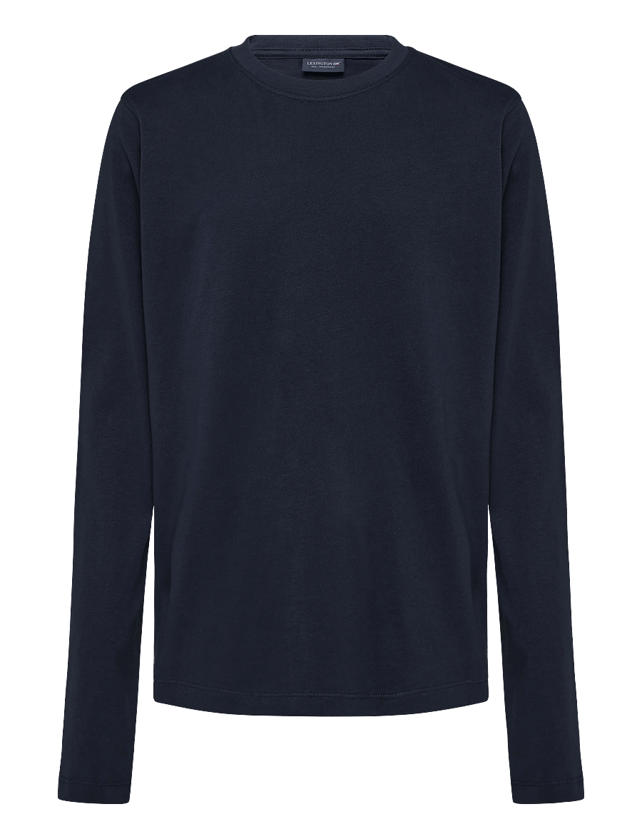 Lexington Clothing - Long Sleeve Cotton Tee - langærmede toppe - navy - 0