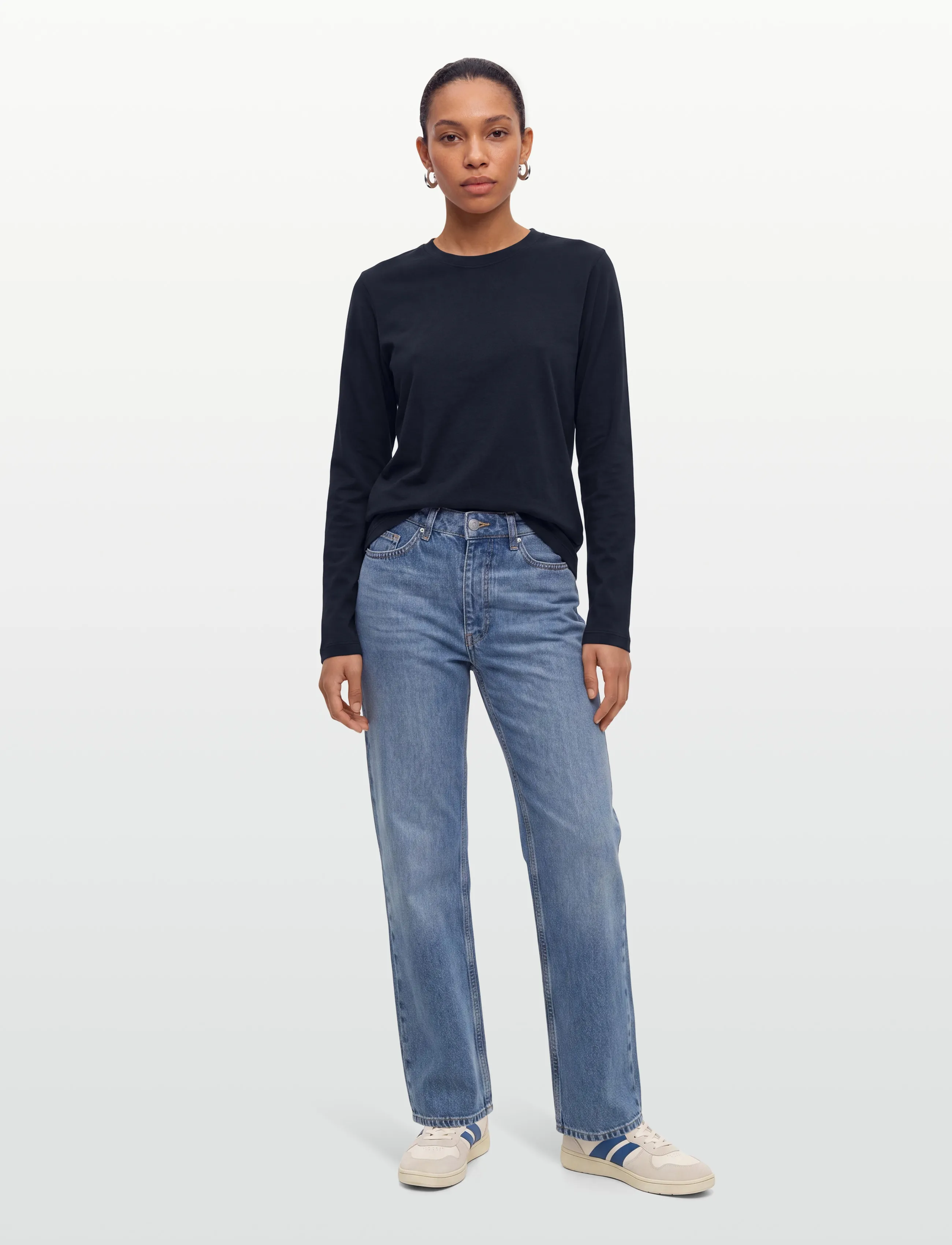 Lexington Clothing Long Sleeve Cotton Tee - Langärmlige Tops - NAVY / navy