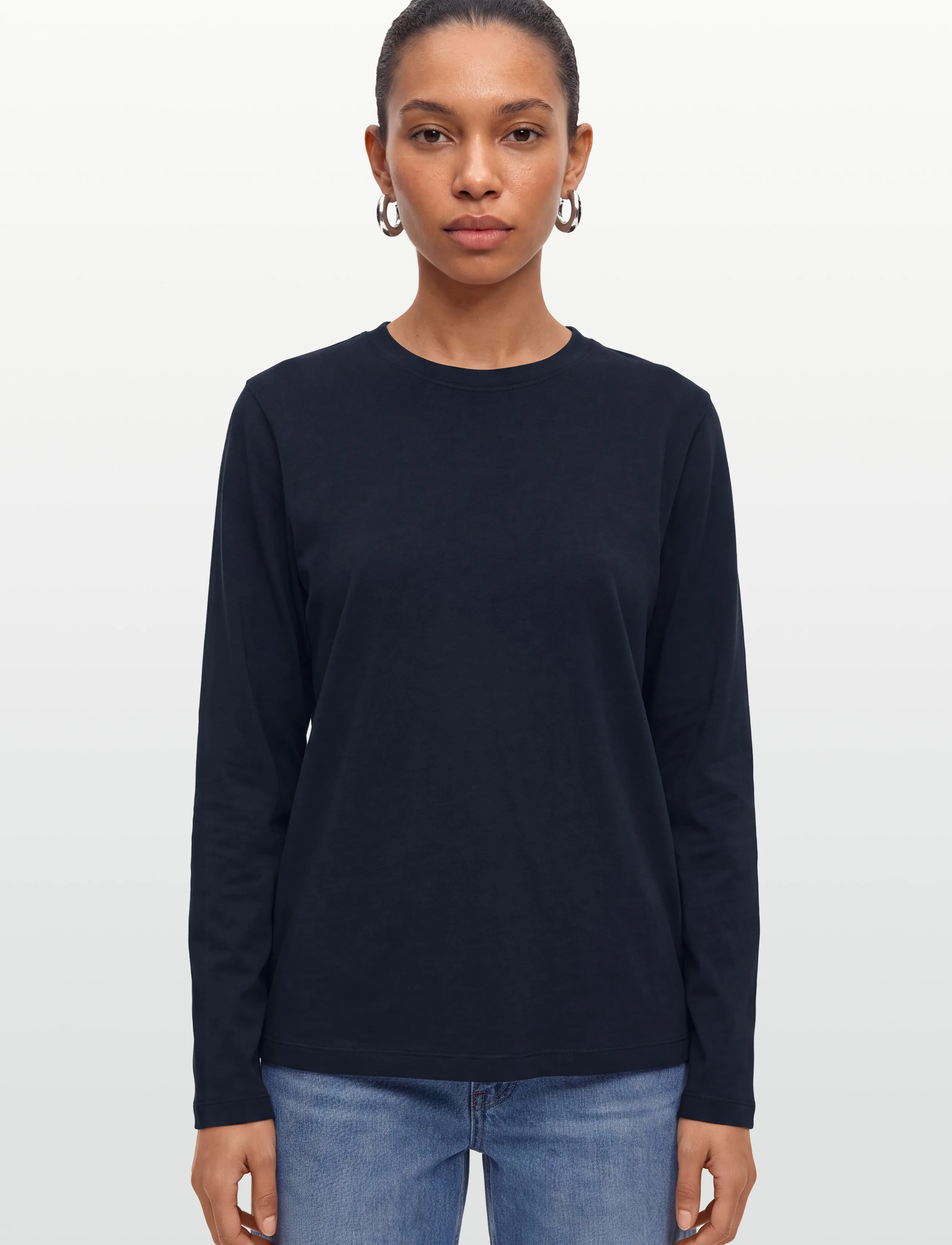 Lexington Clothing - Long Sleeve Cotton Tee - langärmlige tops - navy - 3
