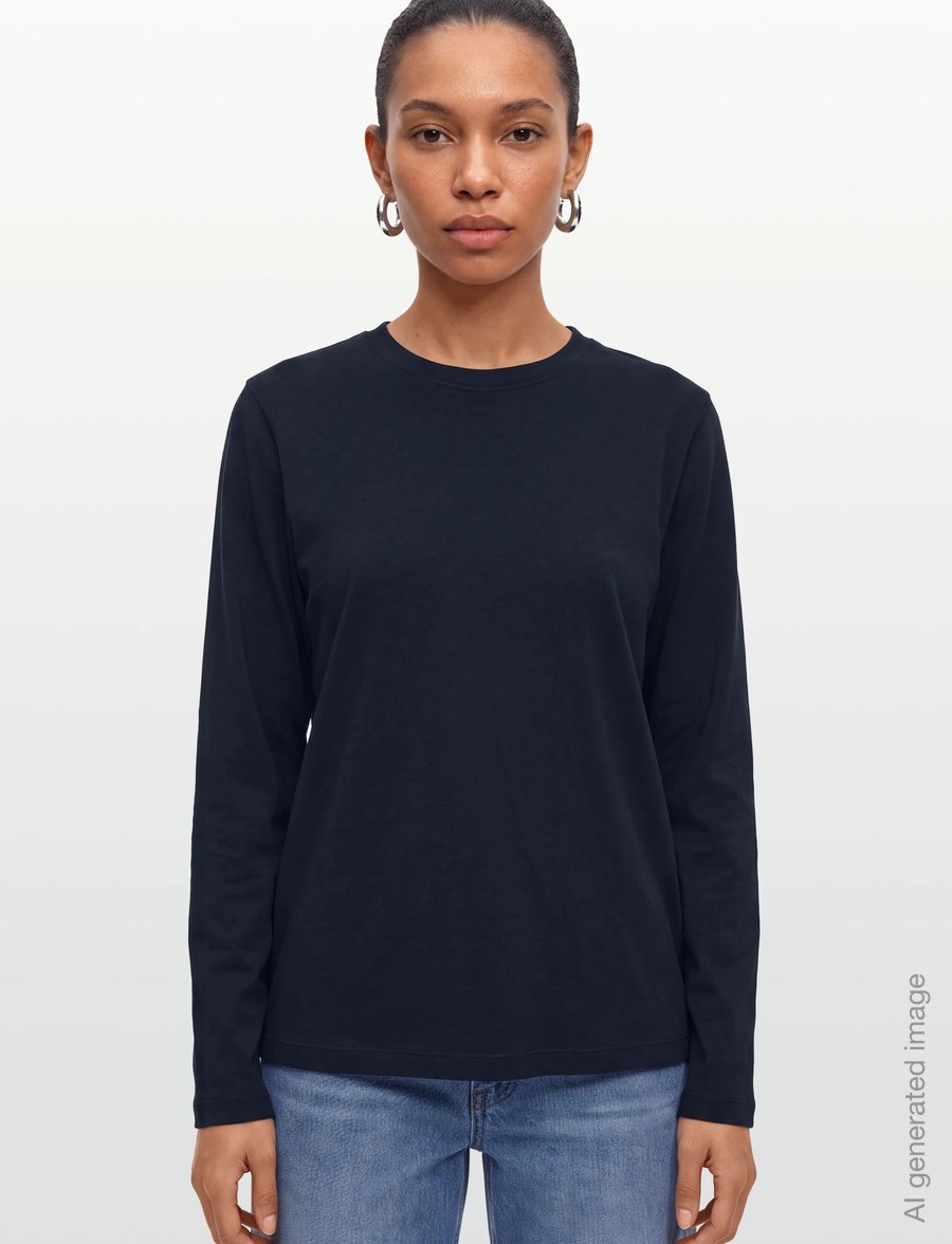 Lexington Clothing - Long Sleeve Cotton Tee - langärmlige tops - navy - 3