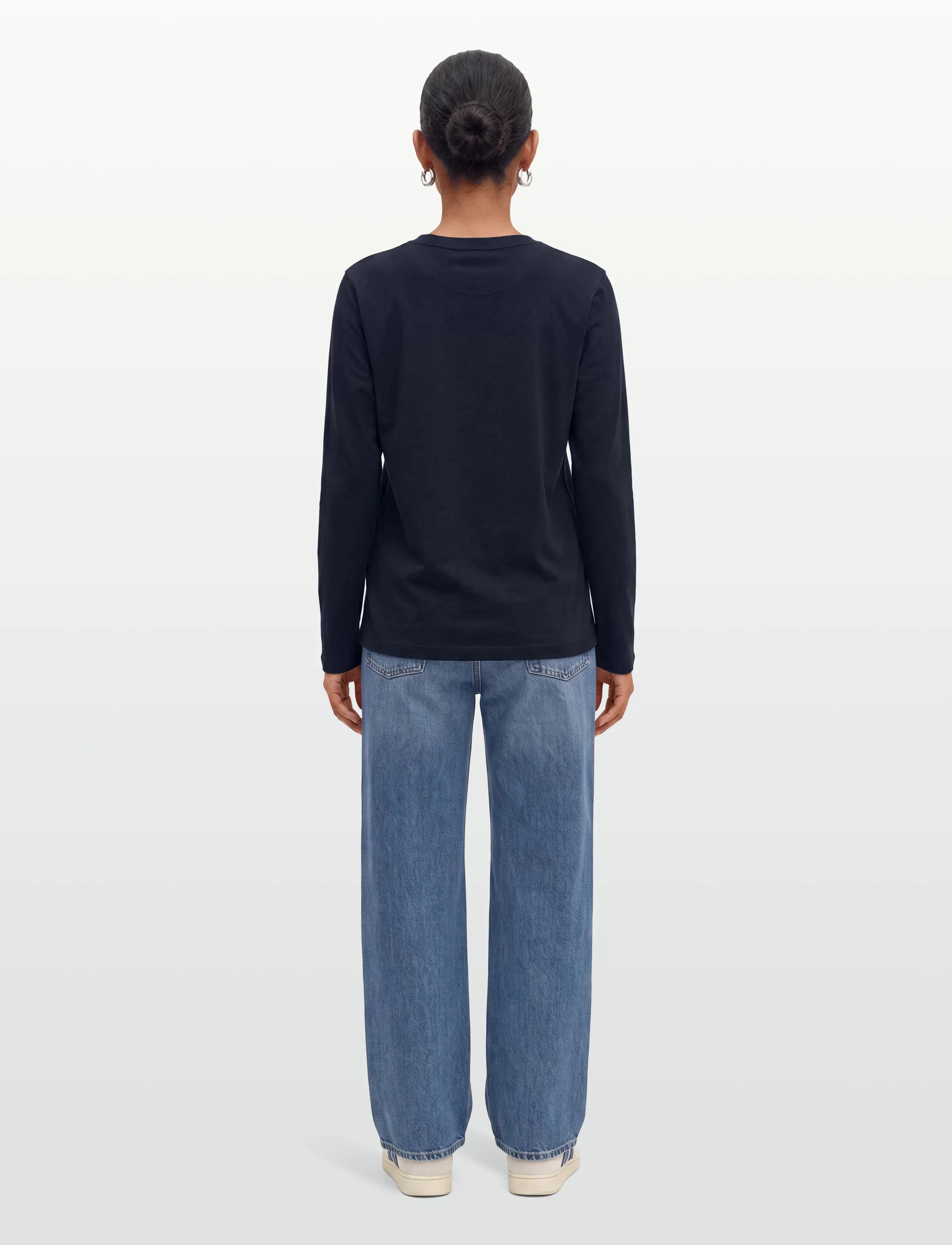 Lexington Clothing - Long Sleeve Cotton Tee - langärmlige tops - navy - 4