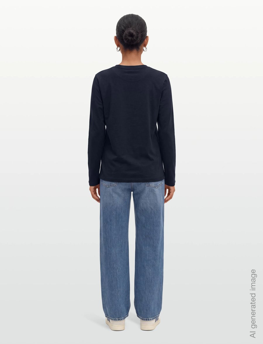 Lexington Clothing - Long Sleeve Cotton Tee - langärmlige tops - navy - 4