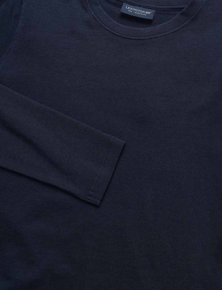 Lexington Clothing - Long Sleeve Cotton Tee - langærmede toppe - navy - 2