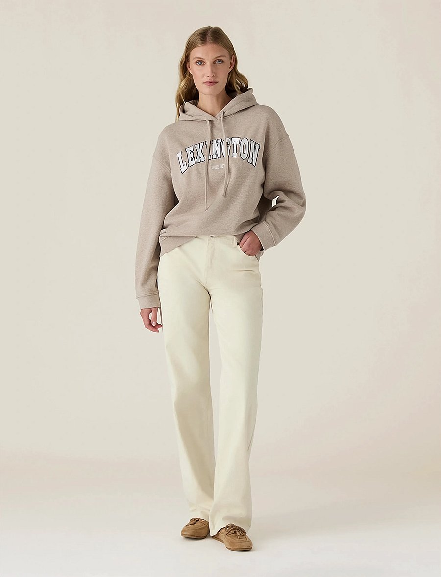 Lexington Clothing - Logo Hoodie - hættetrøjer - light brown melange - 0