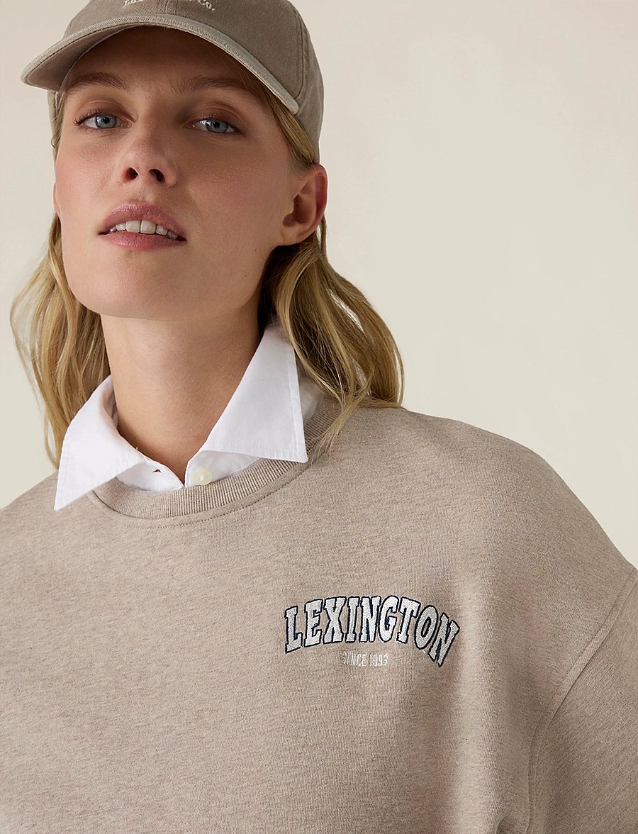Lexington Clothing - Logo Sweatshirt - modetrender - light brown melange - 3