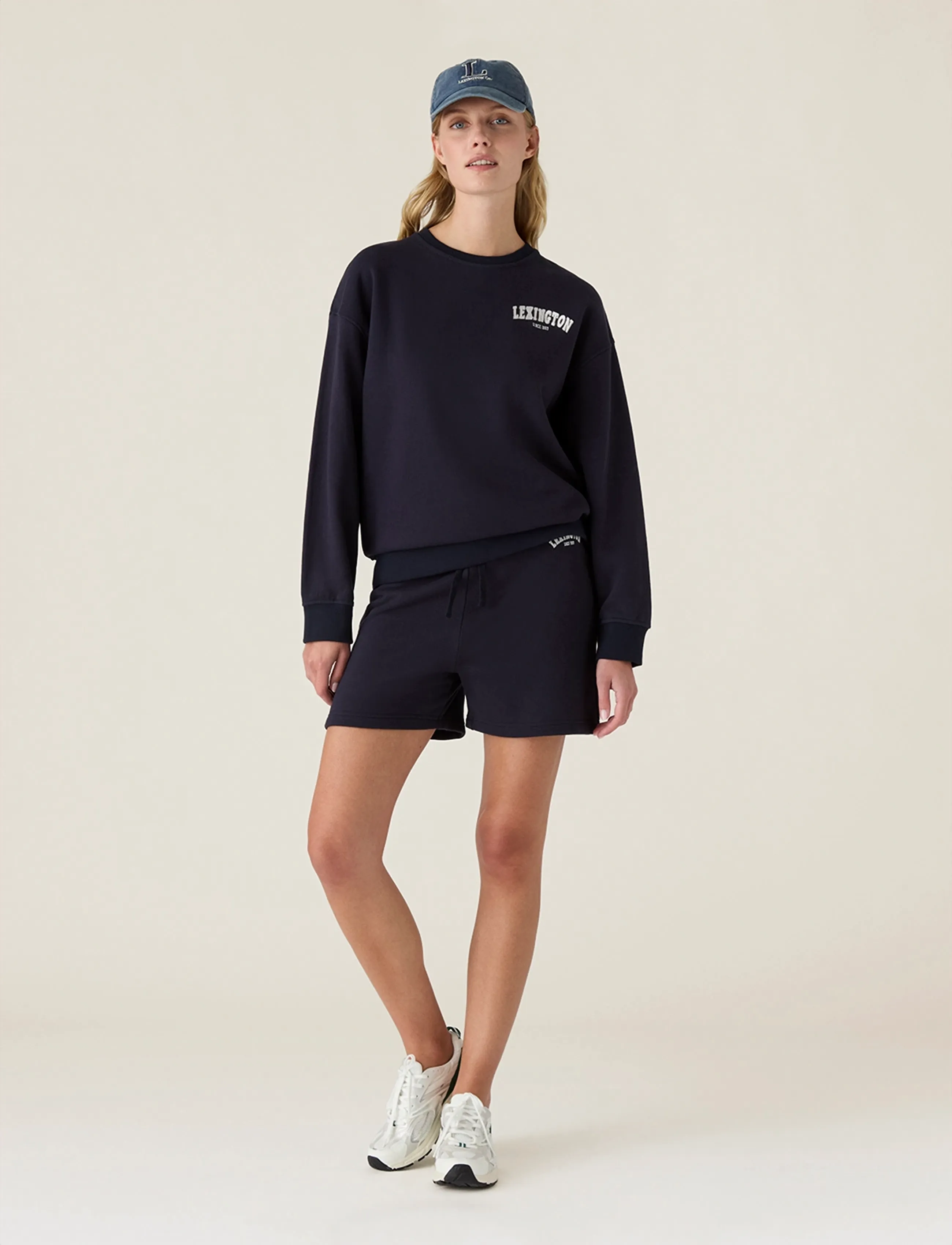 Lexington Clothing Logo Sweatshirt, Kvinder, Logo Sweatshirt, Navy, Str: M