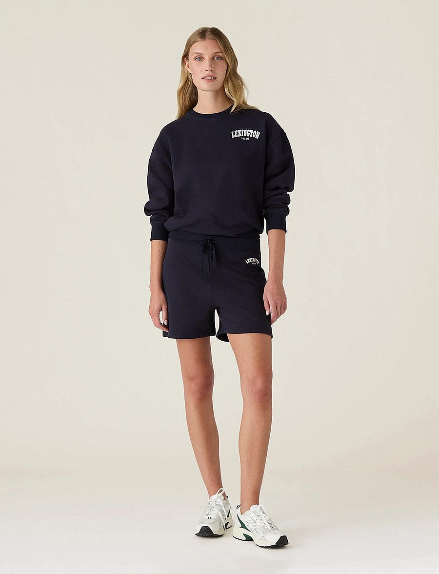 Lexington Clothing - Logo Jersey Shorts - casual shorts - navy - 0