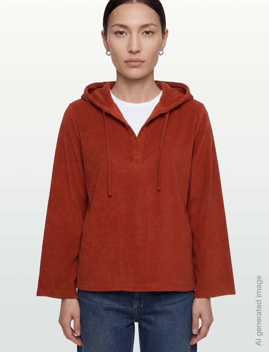 Lexington Clothing - Organic Cotton Terry Surfer Hood - hoodies - rust - 3