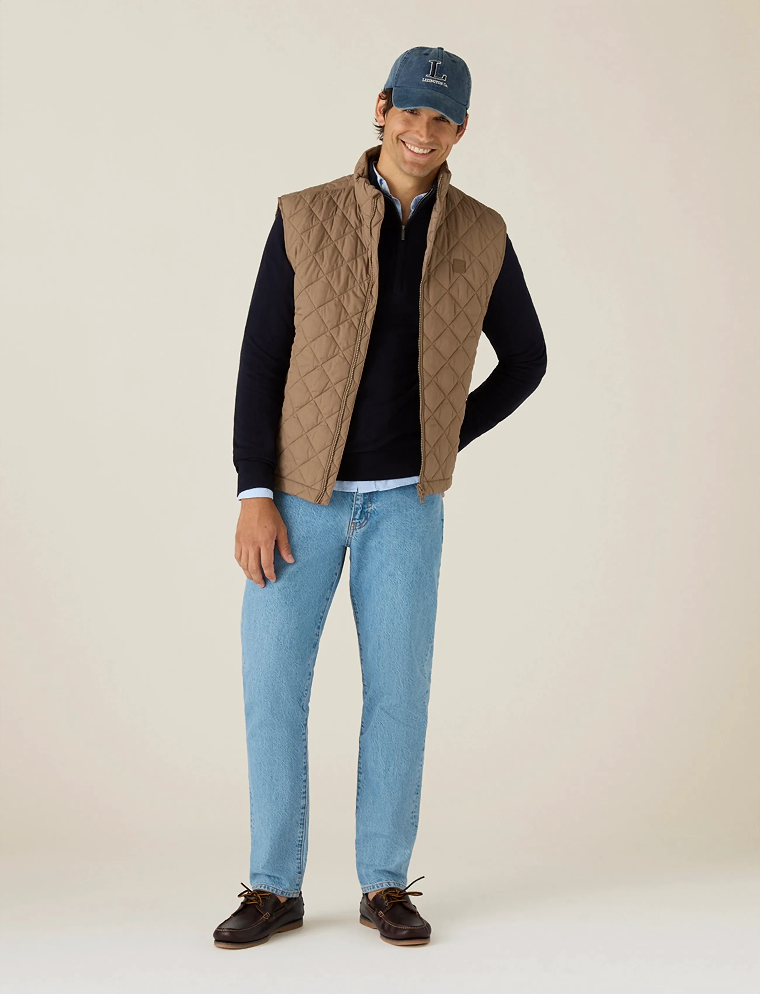 Lexington Clothing Classic Quilted Vest - Kleidung - BROWN / beige