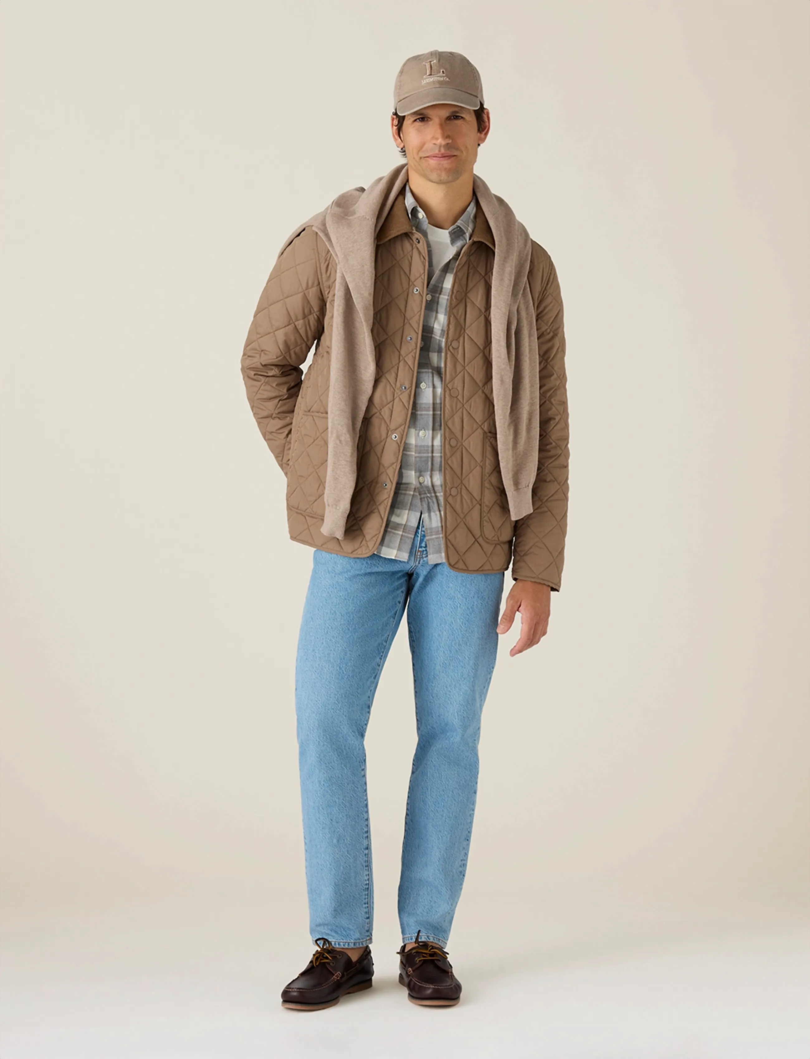 Lexington Clothing Classic Quilted Jacket - Ytterkläder - BROWN / beige