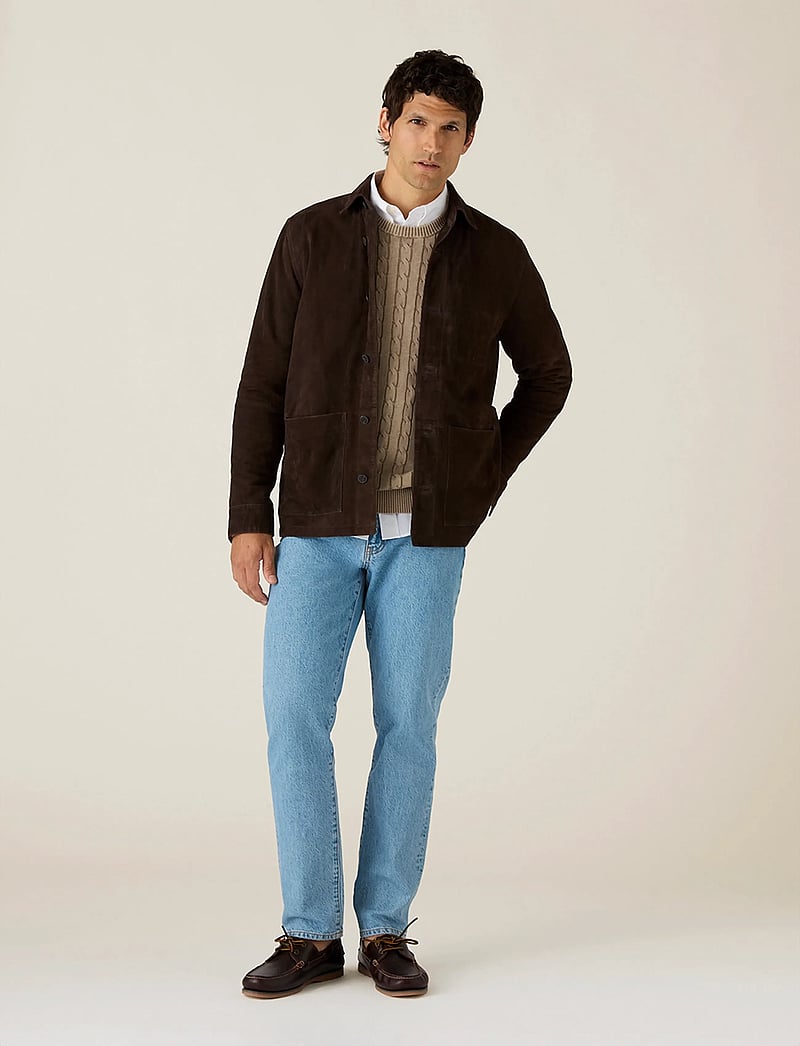 Lexington Clothing - Suede Shirt Jacket - leichte jacken - dark brown - 0