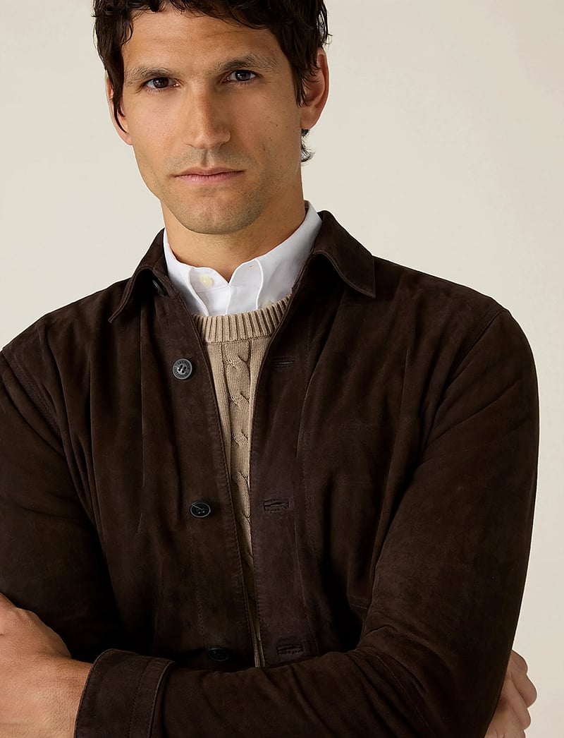 Lexington Clothing - Suede Shirt Jacket - leichte jacken - dark brown - 3