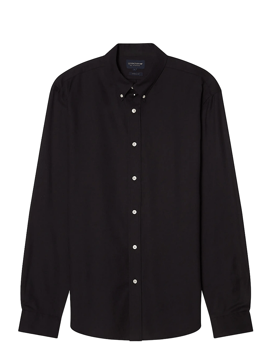 Lexington Clothing - Casual Solid Flannel B.D Shirt - basic skjortor - black - 1