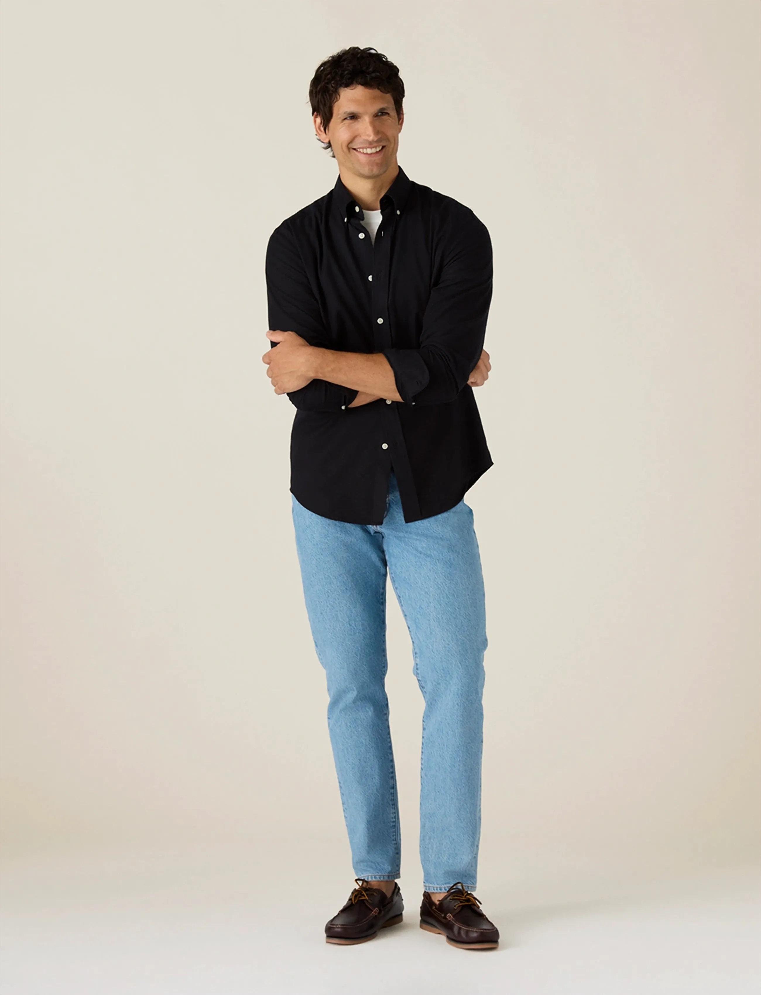 Lexington Clothing Casual Solid Flannel B.d Shirt, S, Shirts, Schwarz - Männerswear