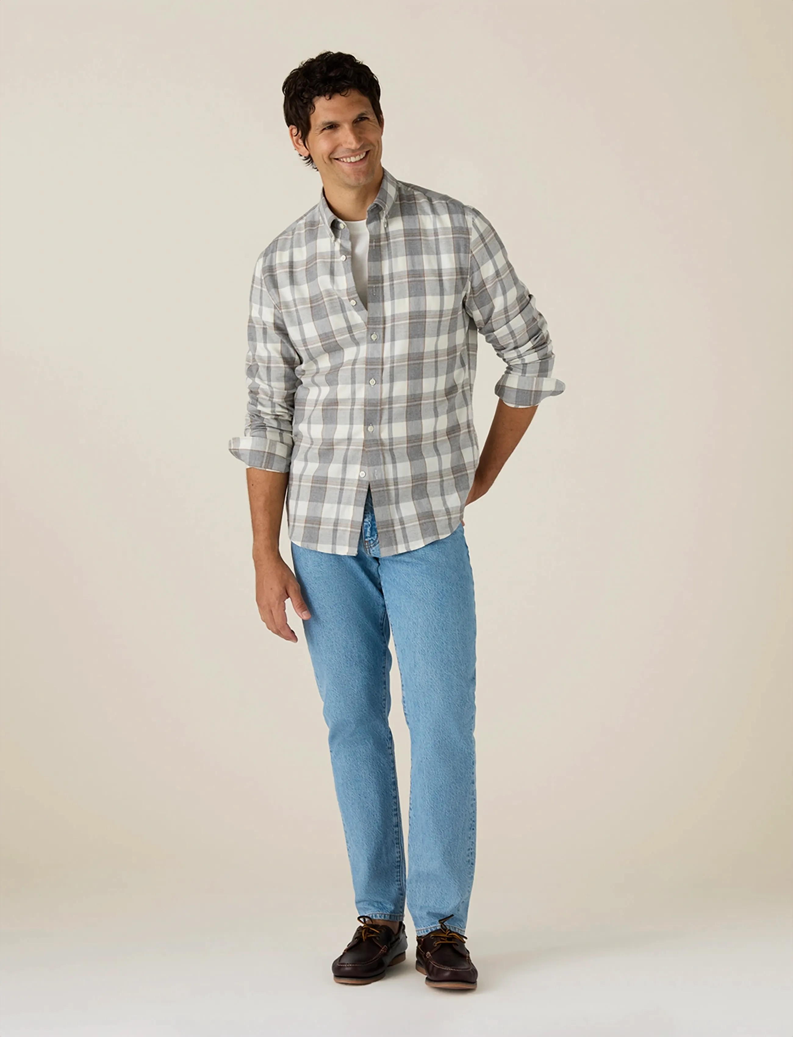 Lexington Clothing Casual Check Flannel B.D Shirt - Ternede skjorter - GRAY CHECK / multi