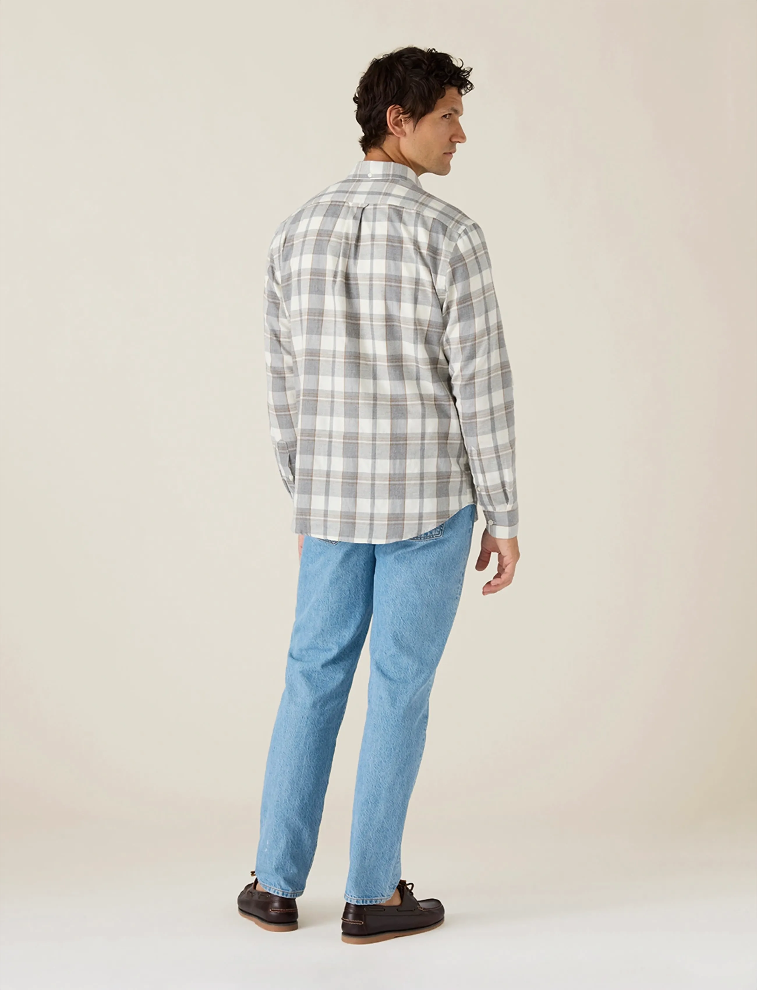 Lexington Clothing - Casual Check Flannel B.D Shirt - basic skjorter - gray check - 2