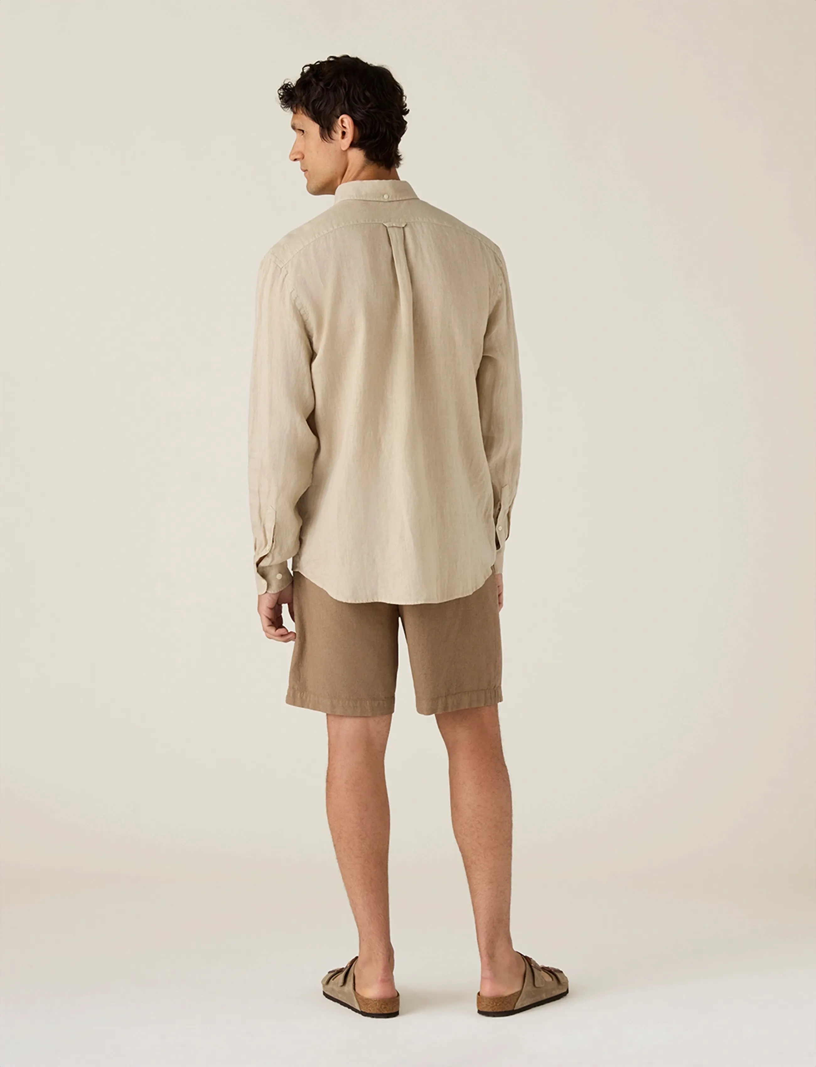 Lexington Clothing - Casual Linen B.D Shirt - basic skjorter - beige - 2