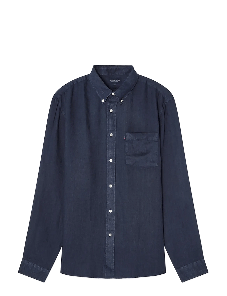 Lexington Clothing - Casual Linen B.D Shirt - basic skjorter - dark blue - 1