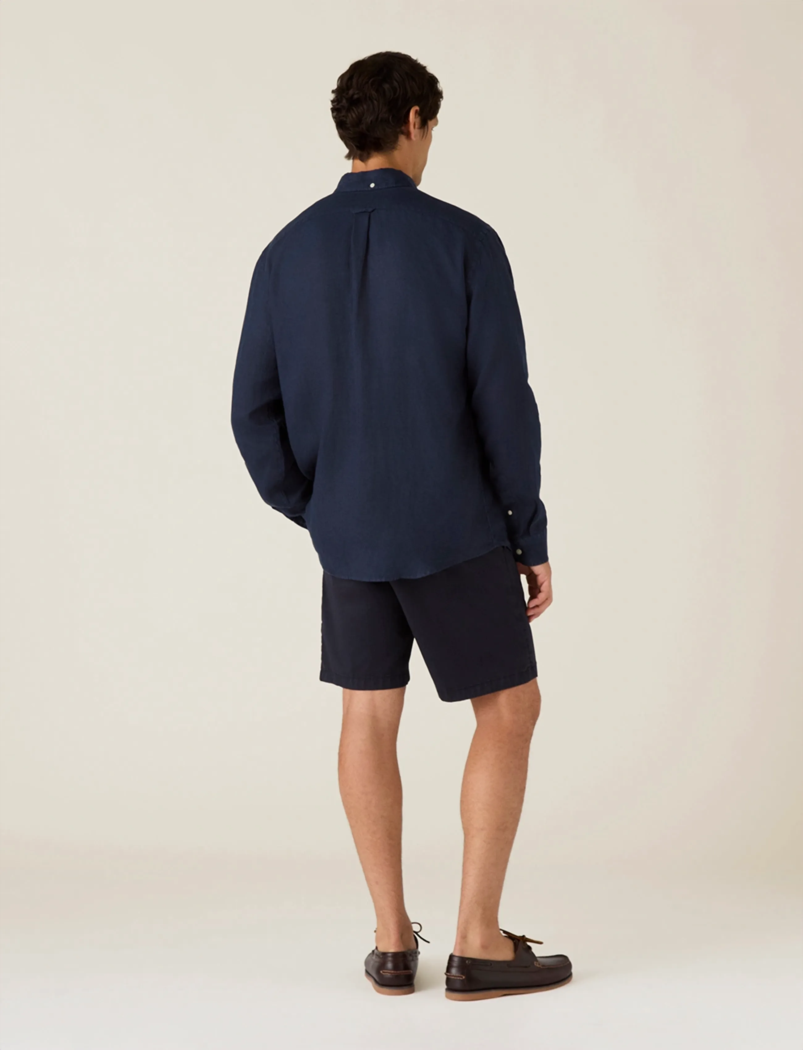 Lexington Clothing - Casual Linen B.D Shirt - basic skjorter - dark blue - 2
