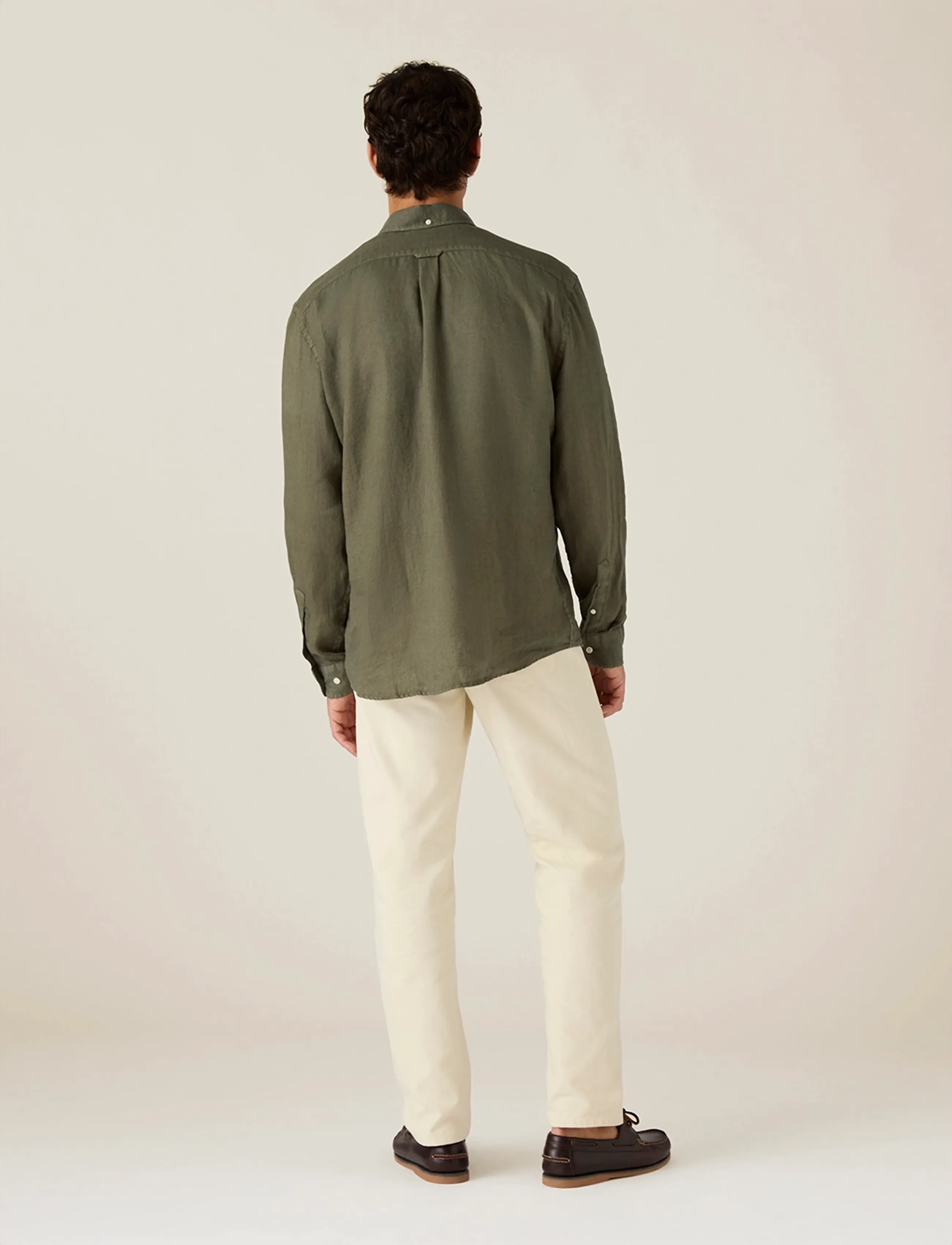 Lexington Clothing - Casual Linen B.D Shirt - basic skjortor - dark green - 2