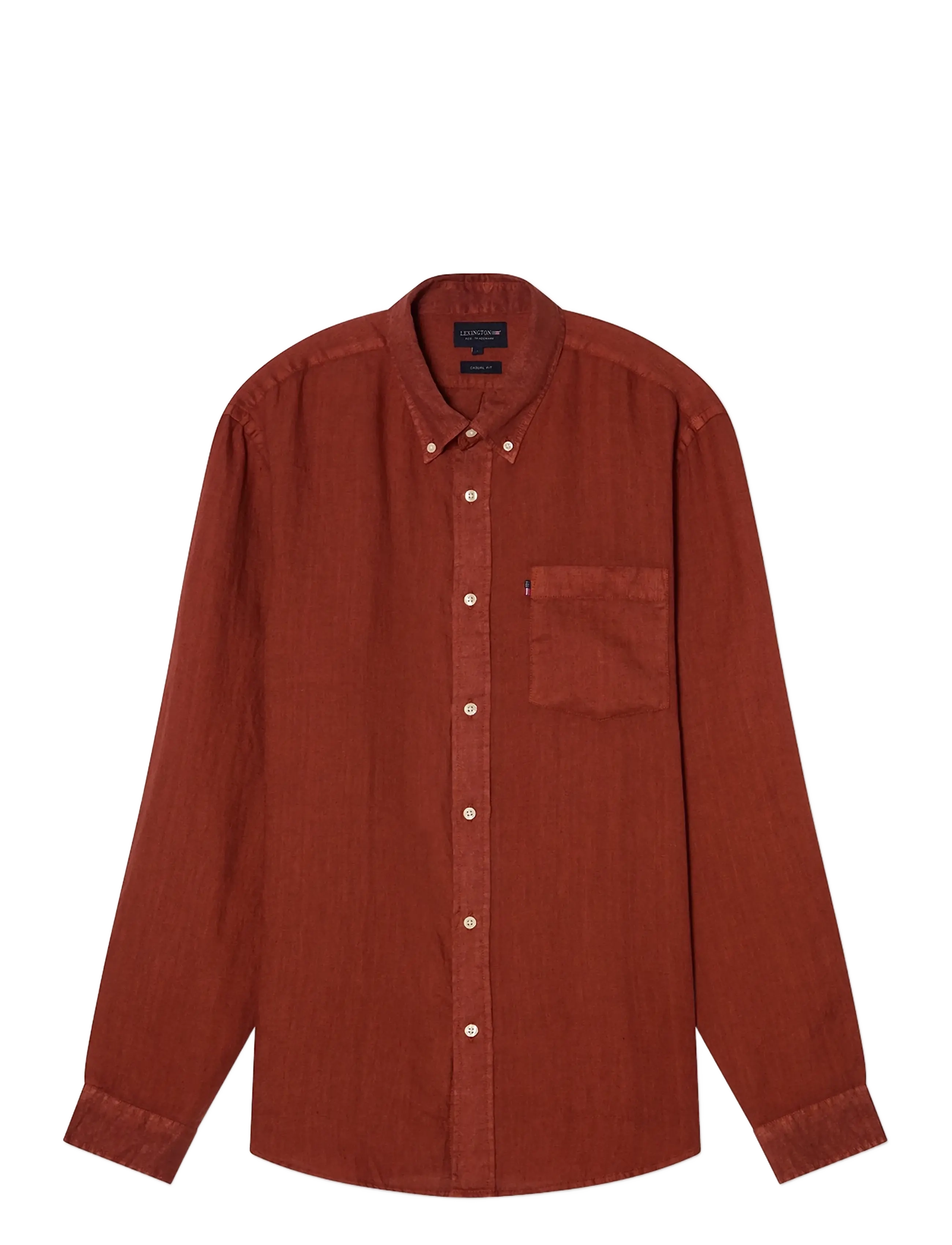 LEXINGTON CLOTHING Casual Linen B.d Shirt Burgundy - XXL - Herren