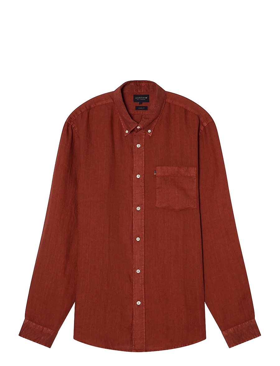 Lexington Clothing - Casual Linen B.D Shirt - chemises basiques - rust - 1