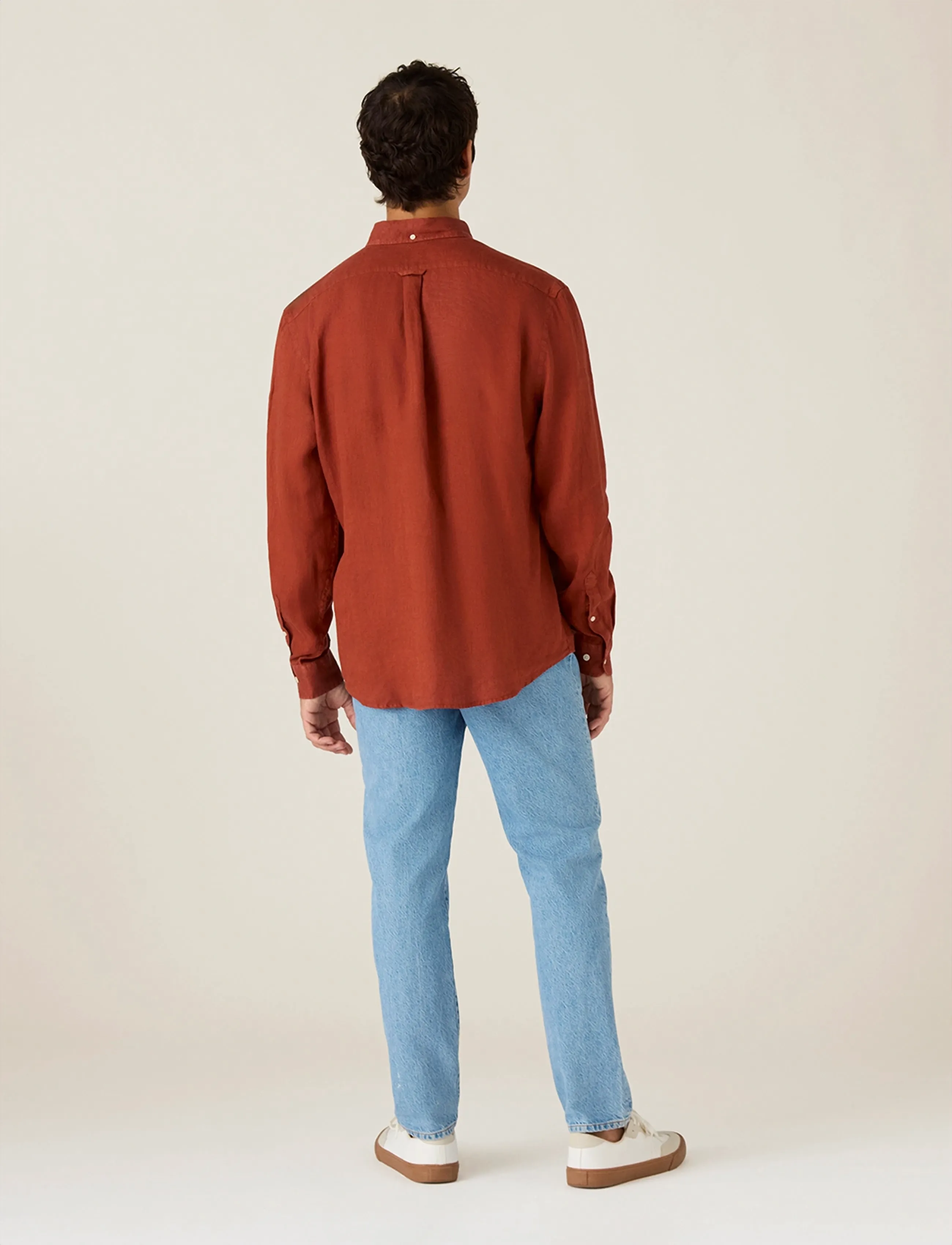 Lexington Clothing - Casual Linen B.D Shirt - chemises basiques - rust - 2