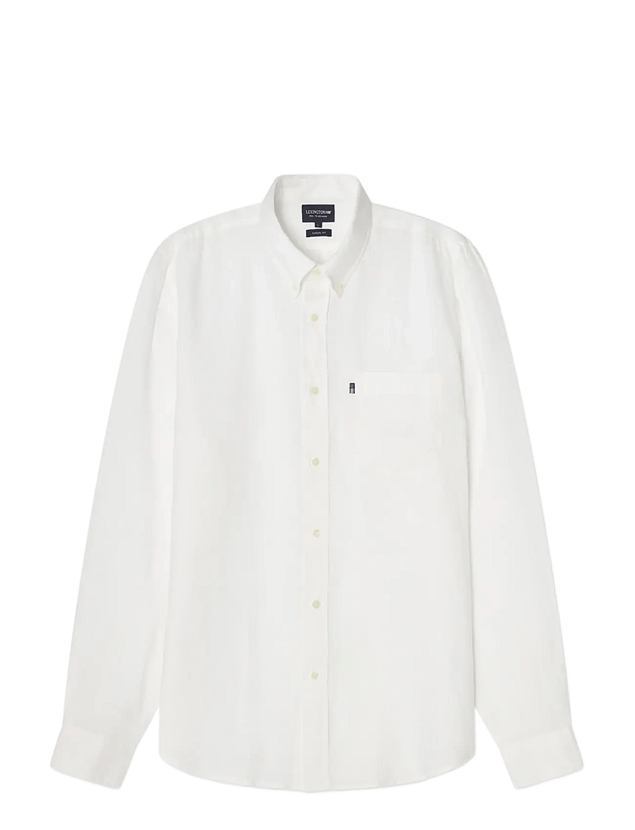 Lexington Clothing - Casual Linen B.D Shirt - basic skjorter - white - 1