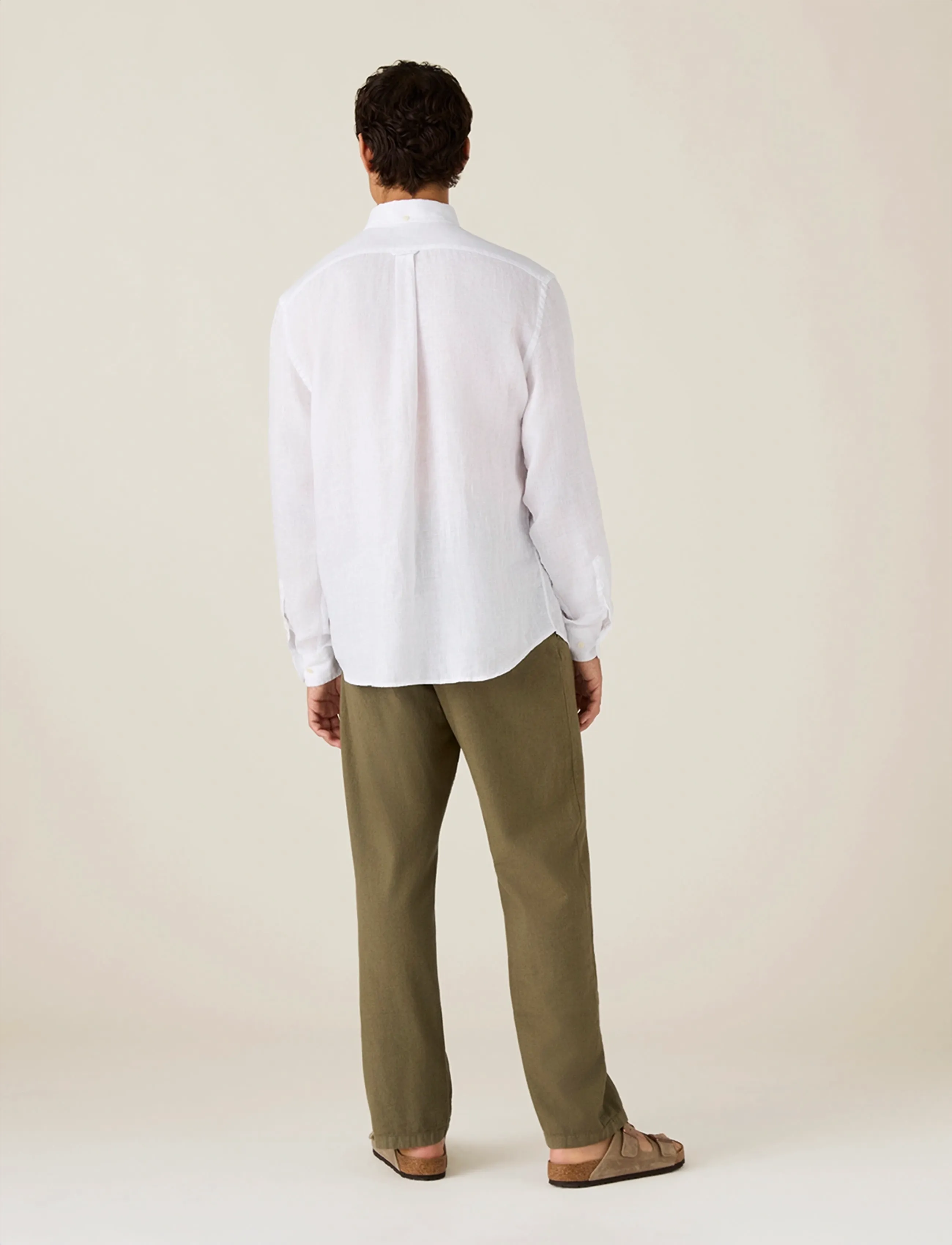 Lexington Clothing - Casual Linen B.D Shirt - basic skjorter - white - 2