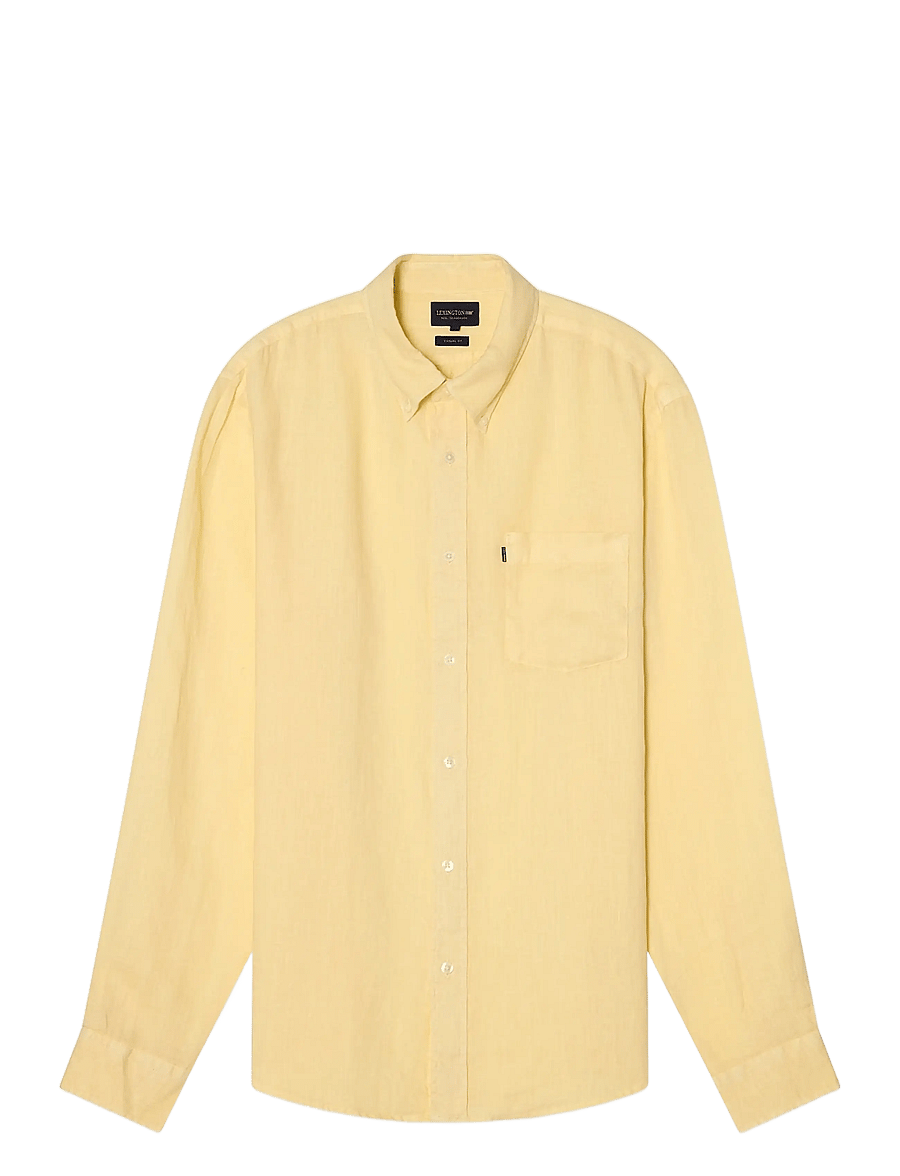 Lexington Clothing - Casual Linen B.D Shirt - basic skjorter - yellow - 1
