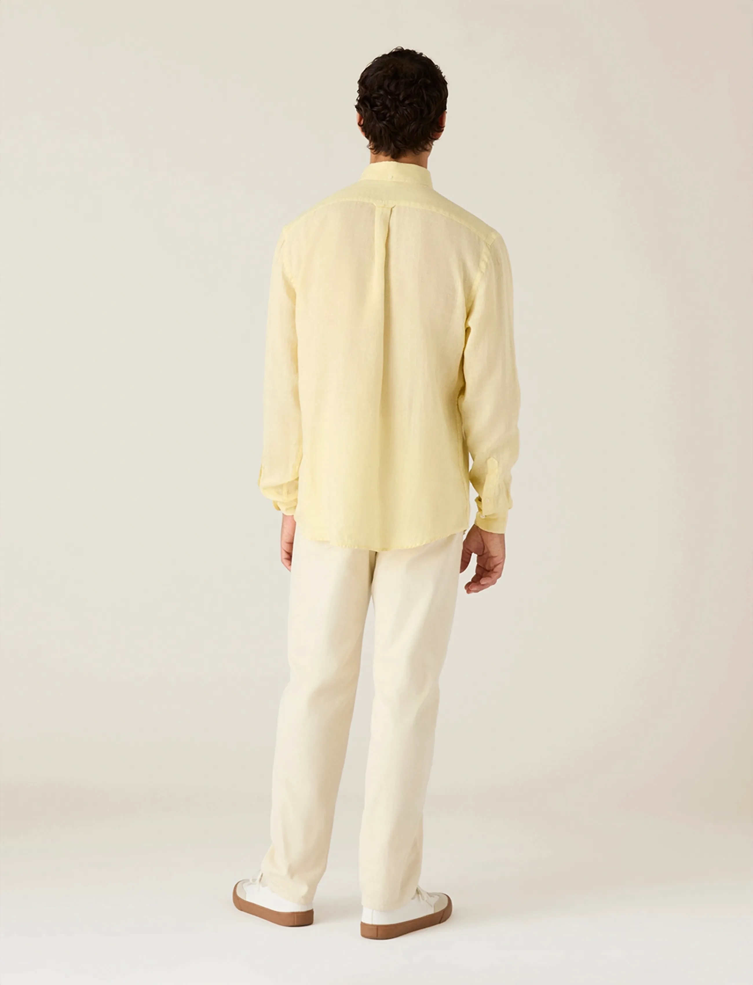 Lexington Clothing - Casual Linen B.D Shirt - basic skjorter - yellow - 2