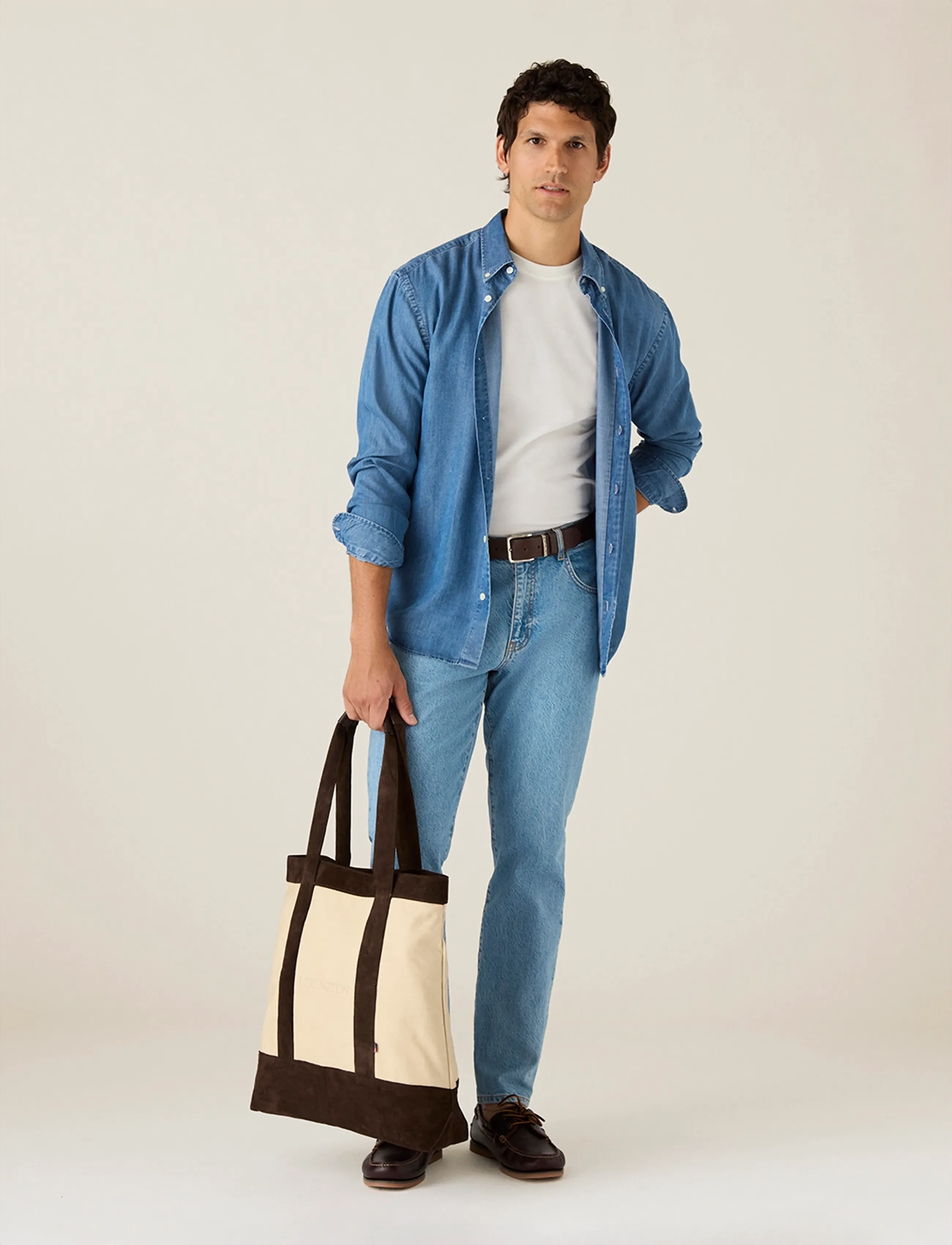 Lexington Clothing Loose Indigo B.D Shirt - Tavalised T-särgid - MEDIUM BLUE / blue