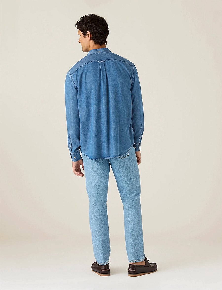 Lexington Clothing - Loose Indigo B.D Shirt - basic-hemden - medium blue - 2