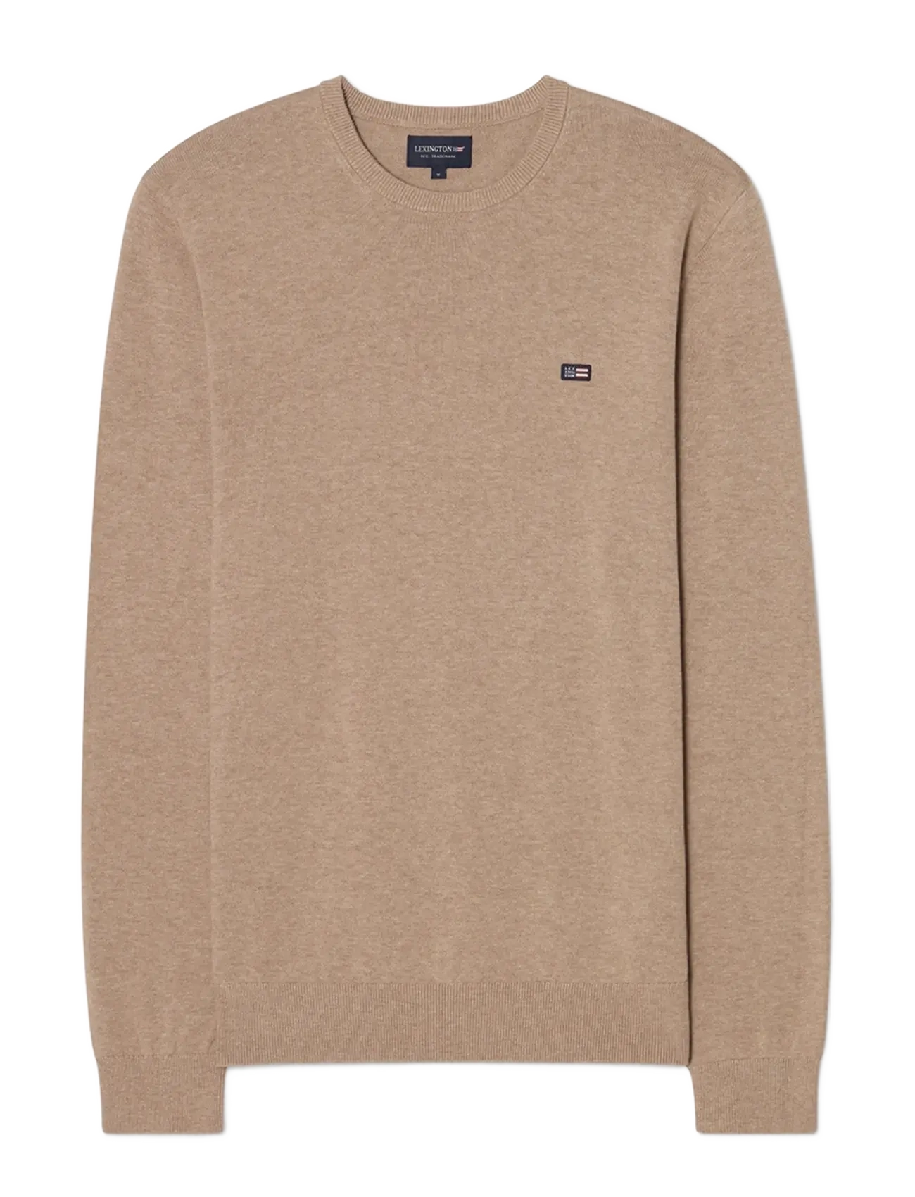Lexington Clothing Cotton Crew Knitted Sweater - Lexington Clothing - BEIGE MELANGE / beige