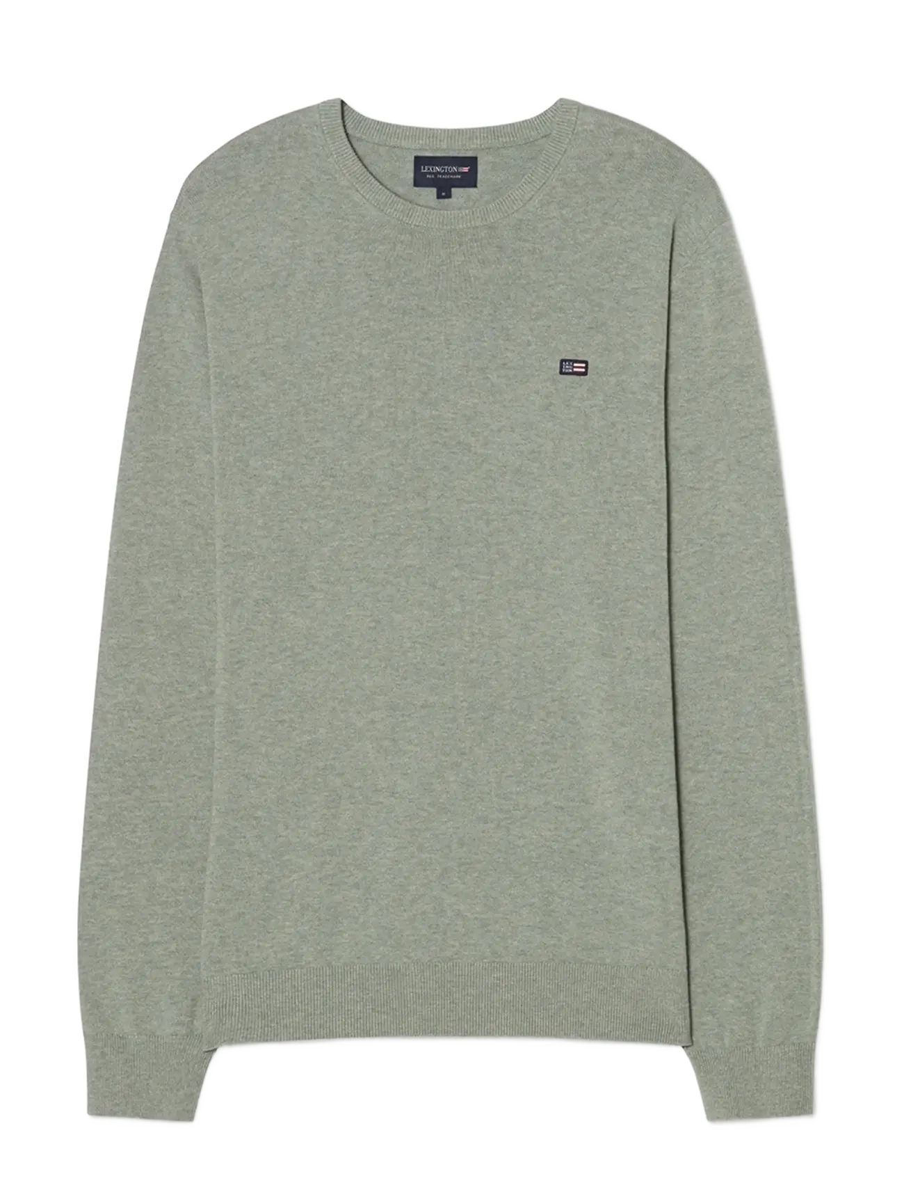 Lexington Clothing Cotton Crew Knitted Sweater - Dressipluusid - LIGHT GREEN MELANGE / green