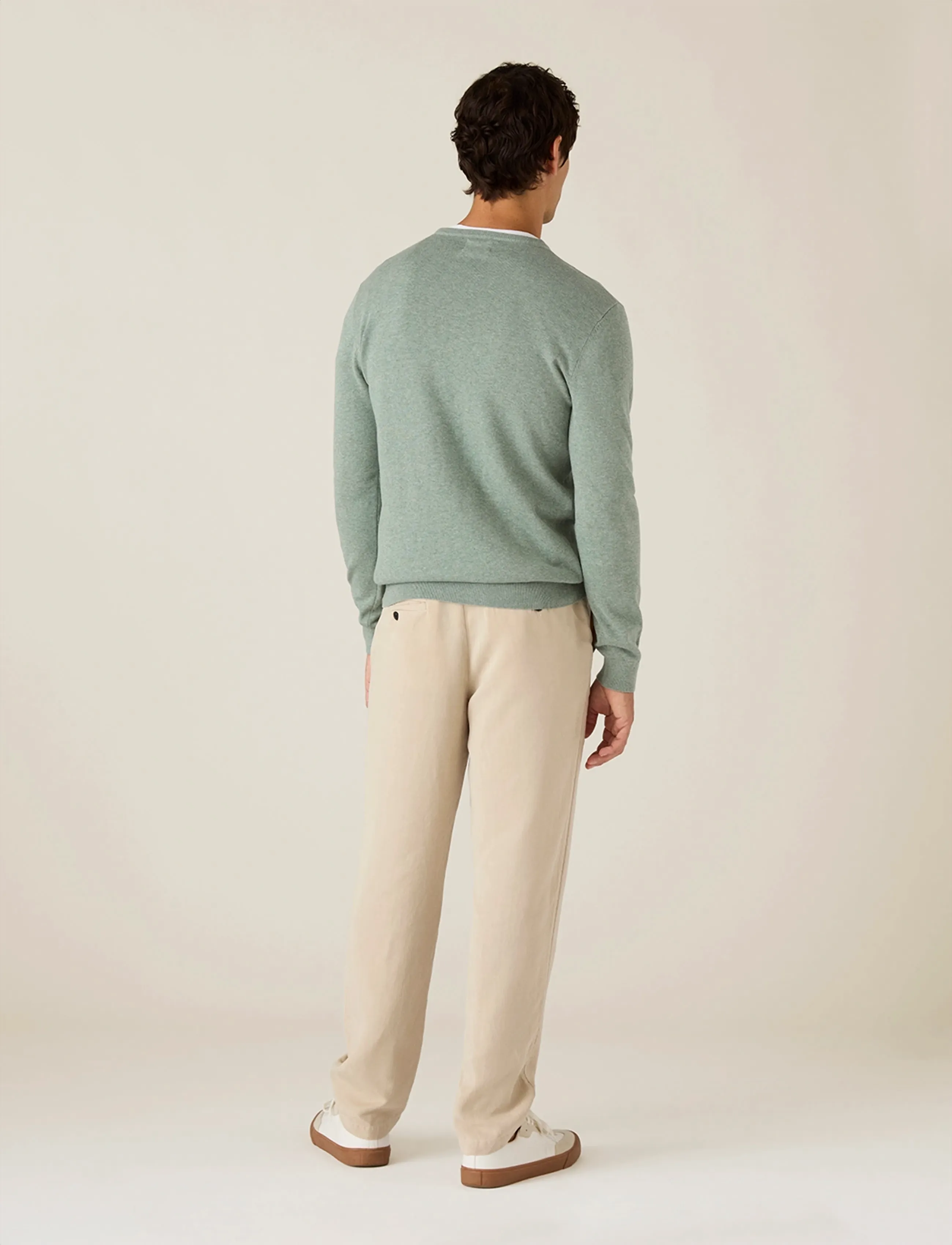 Lexington Clothing - Cotton Crew Knitted Sweater - rund hals - light green melange - 2