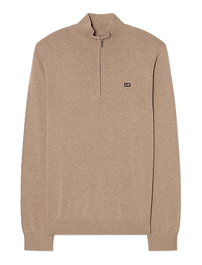 Cotton Half-Zip Knitted Sweater - Half Zip-TrøJer
