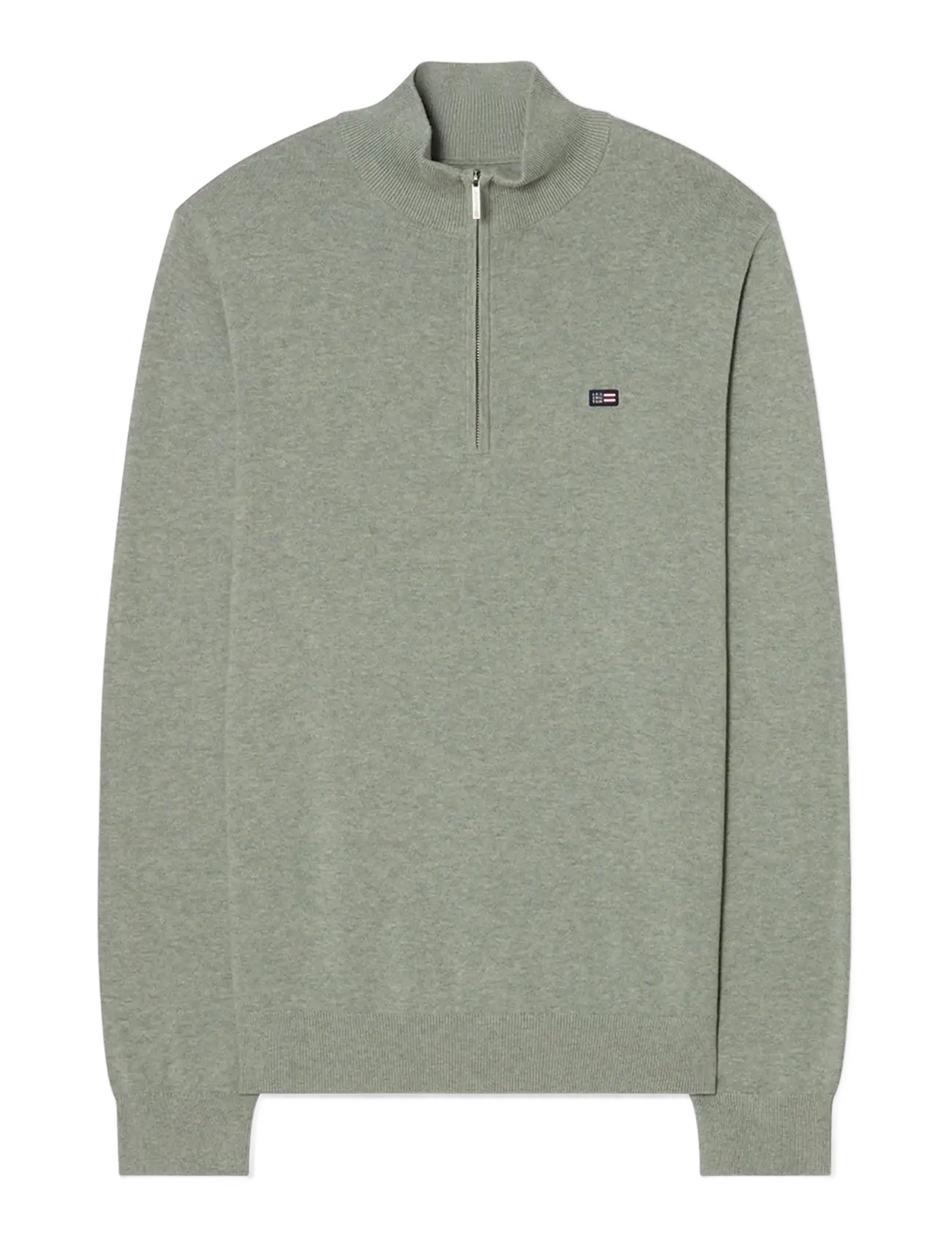 LEXINGTON CLOTHING Baumwolle Half-Zip Strick Pullover Grün - M - Herren