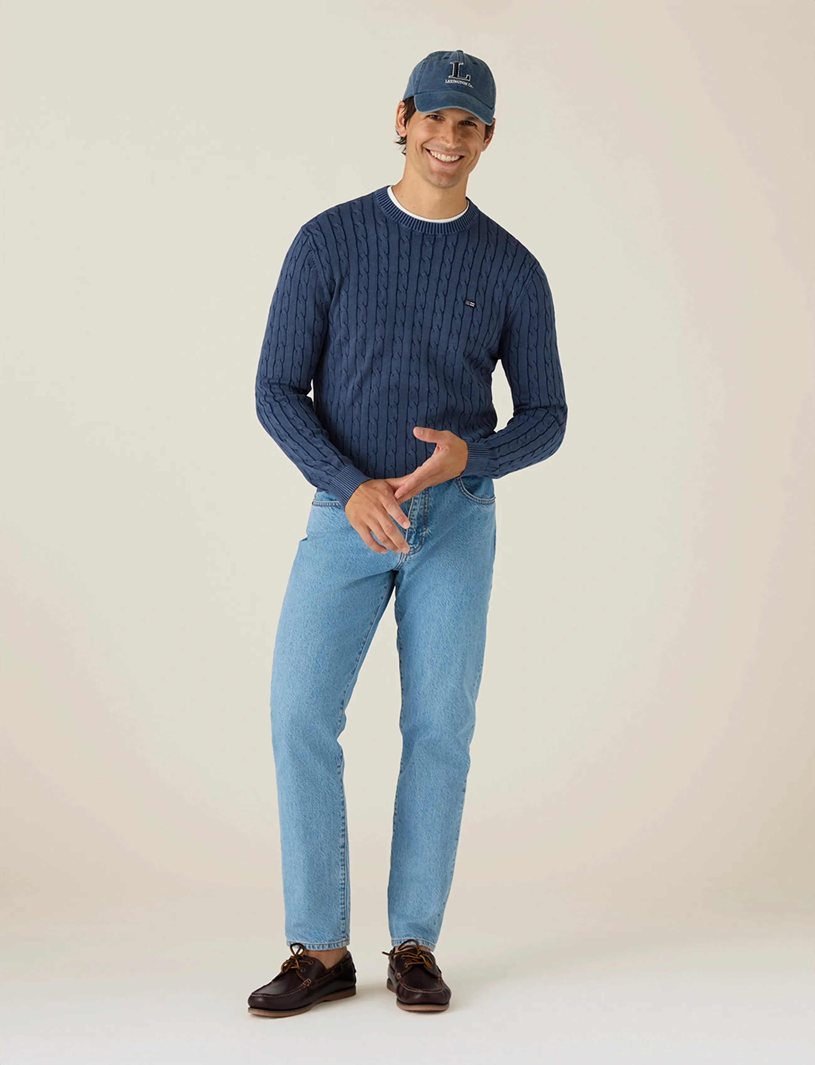 Cotton Faded Cable Knitted Sweater