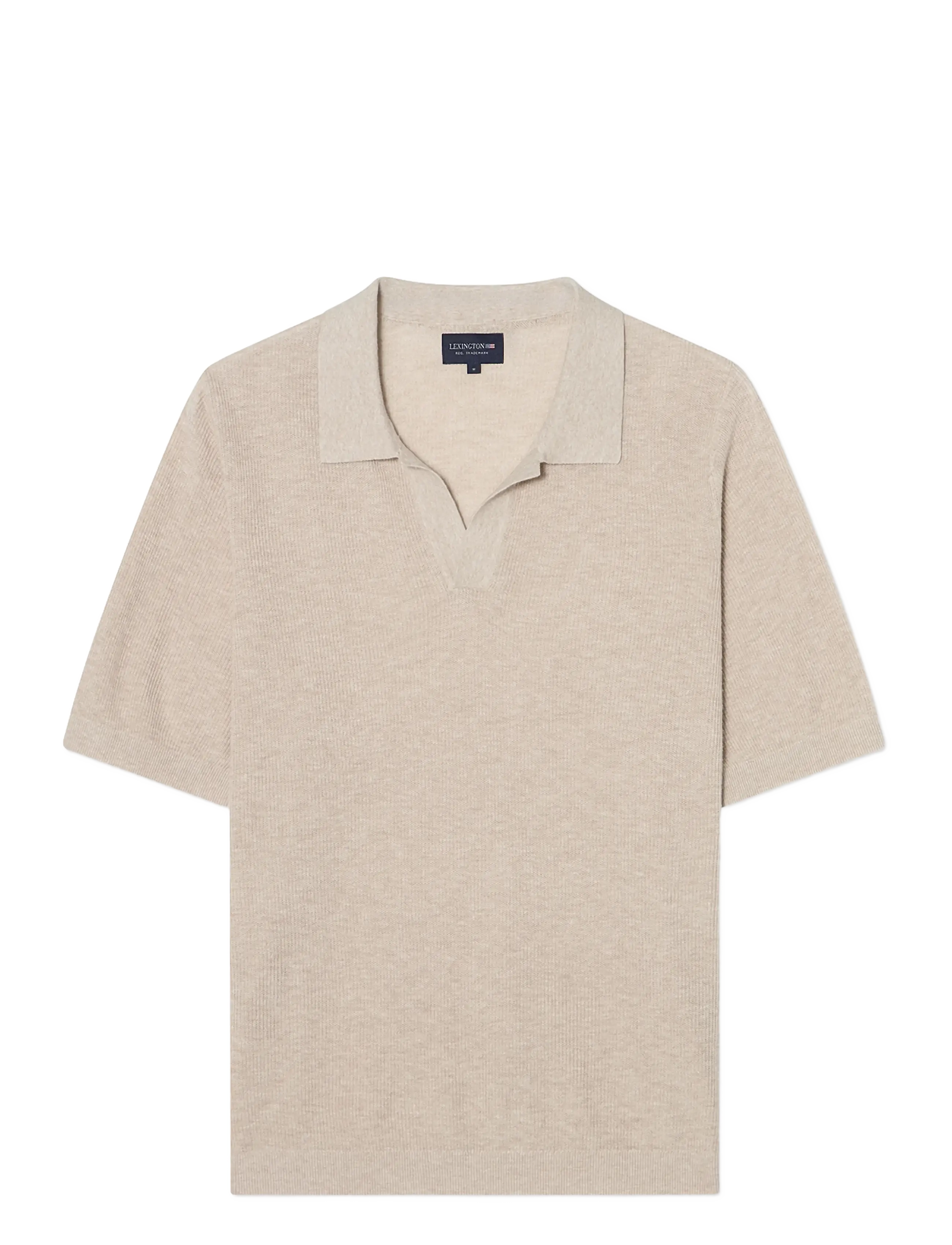Lexington Clothing Casual Fit Short Sleeve Polo Sweater - Short-sleeved knitted polos - LIGHT BEIGE MELANGE / beige
